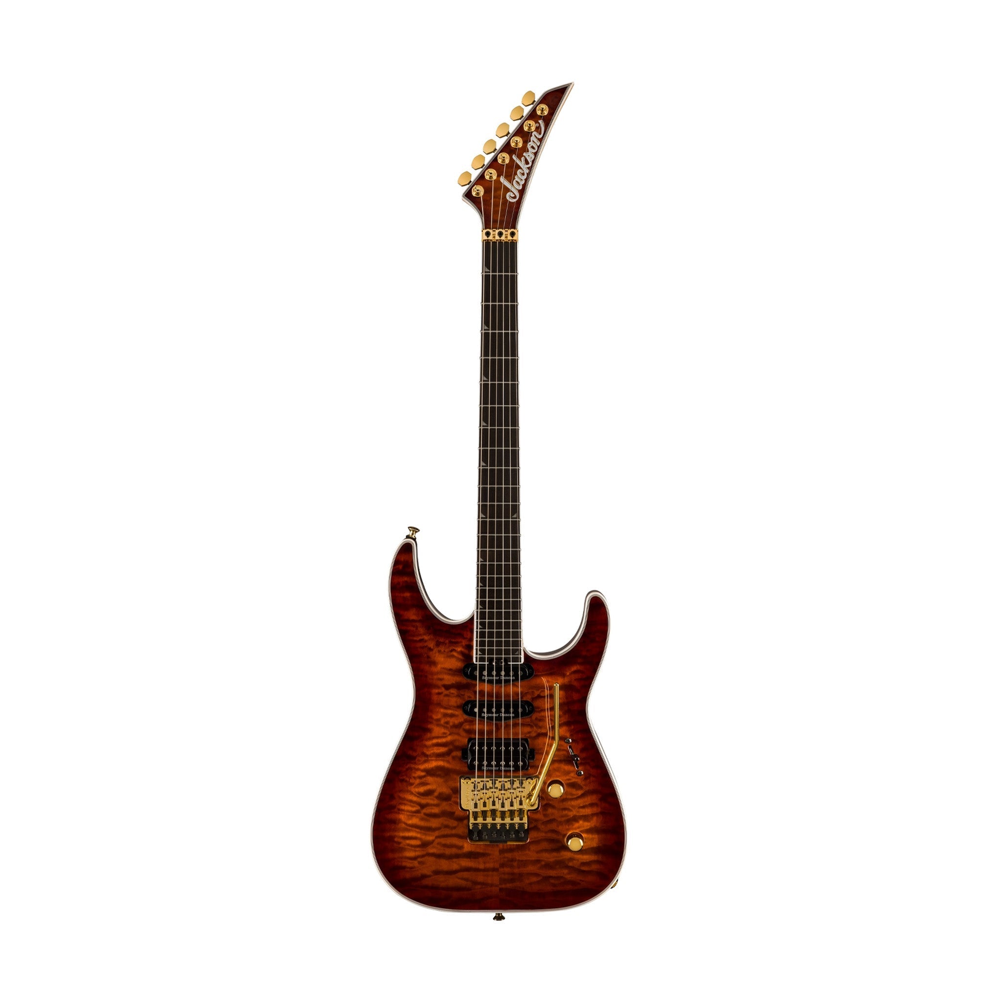 Jackson Pro Plus Series Soloist SLA3Q Electric Guitar, Ebony FB, Amber Tiger Eye |  JACKSON |  ELECTRIC GUITAR |  Zoso Music