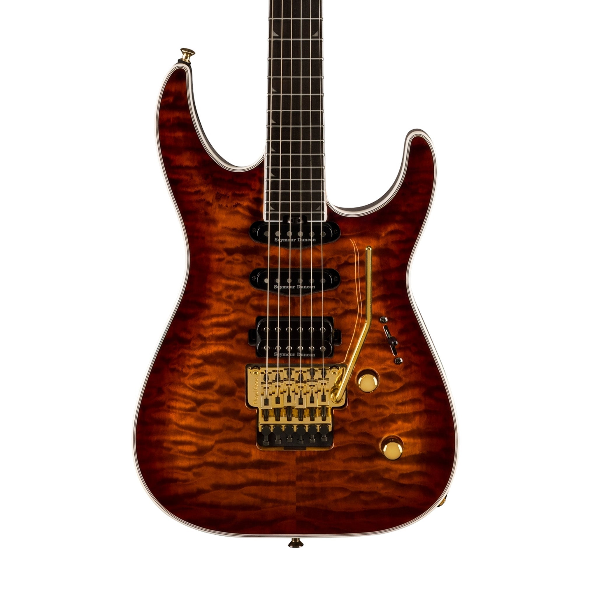 Jackson Pro Plus Series Soloist SLA3Q Electric Guitar, Ebony FB, Amber Tiger Eye | Zoso Music Sdn Bhd