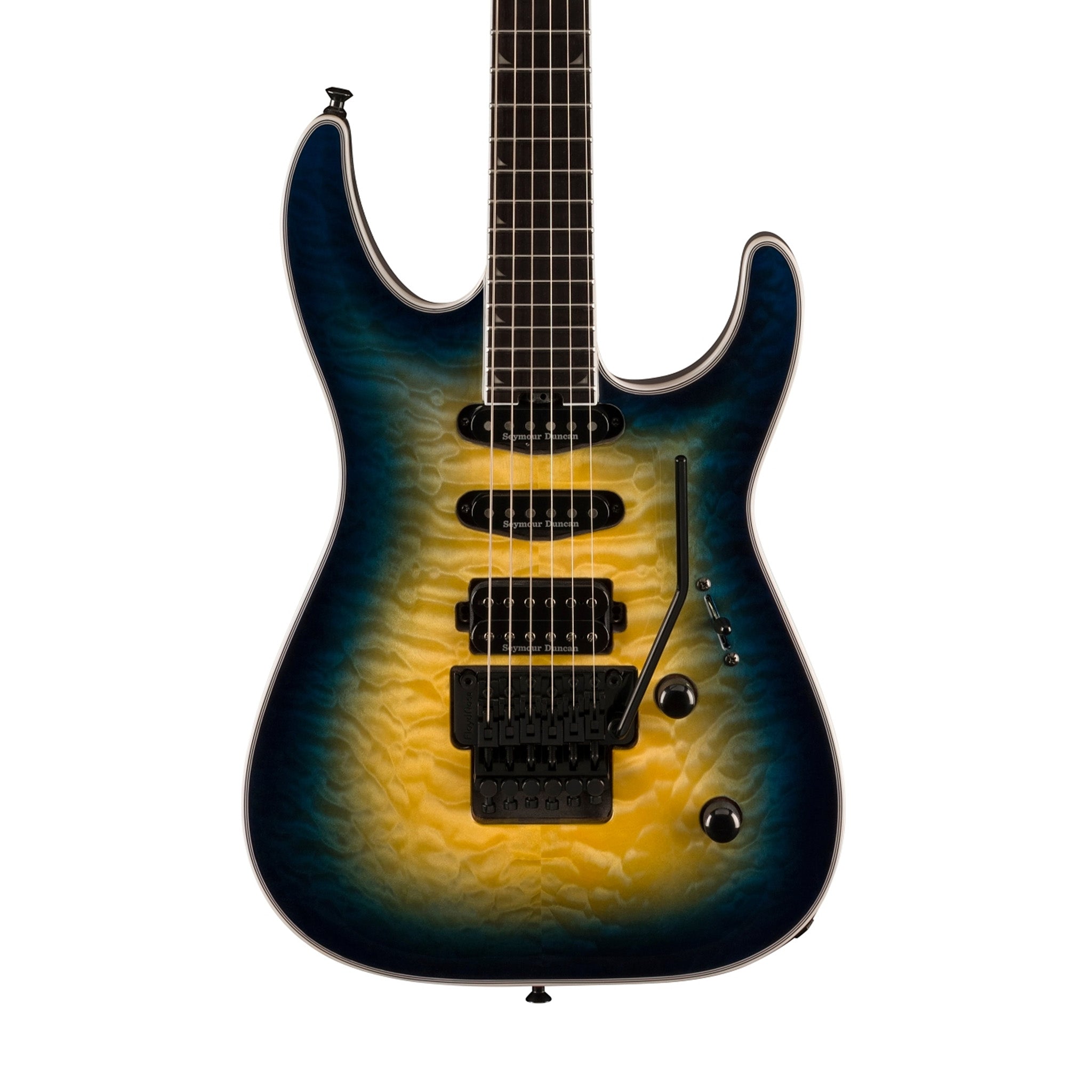 Jackson Pro Plus Series Soloist SLA3Q Electric Guitar, Ebony FB, Amber Blue Burst | Zoso Music Sdn Bhd