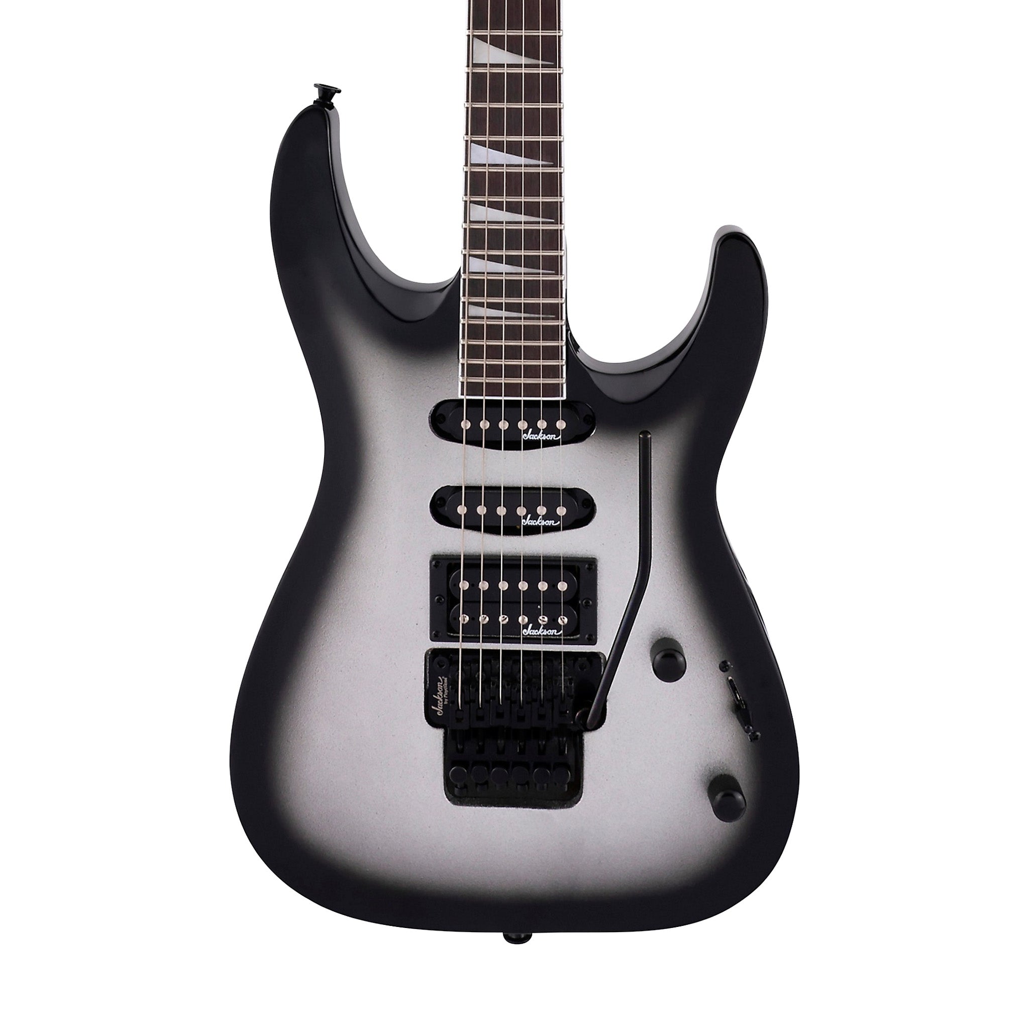 Jackson JS Series Dinky Arch Top JS34 DKA Electric Guitar, Amaranth FB, Silver Burst | Zoso Music Sdn Bhd