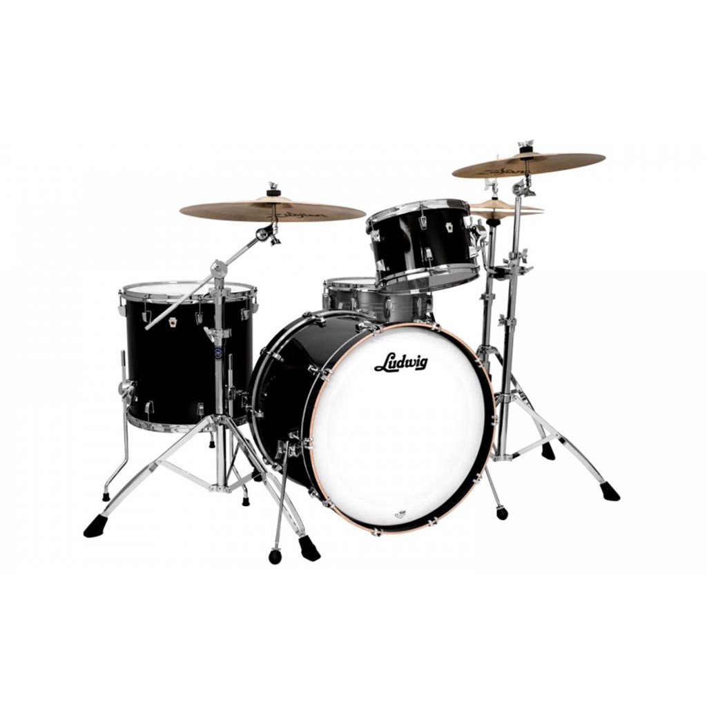 Ludwig L26223TXCG Neusonic 3-Piece Shell Pack (22B+16F+12T), Black Cortex