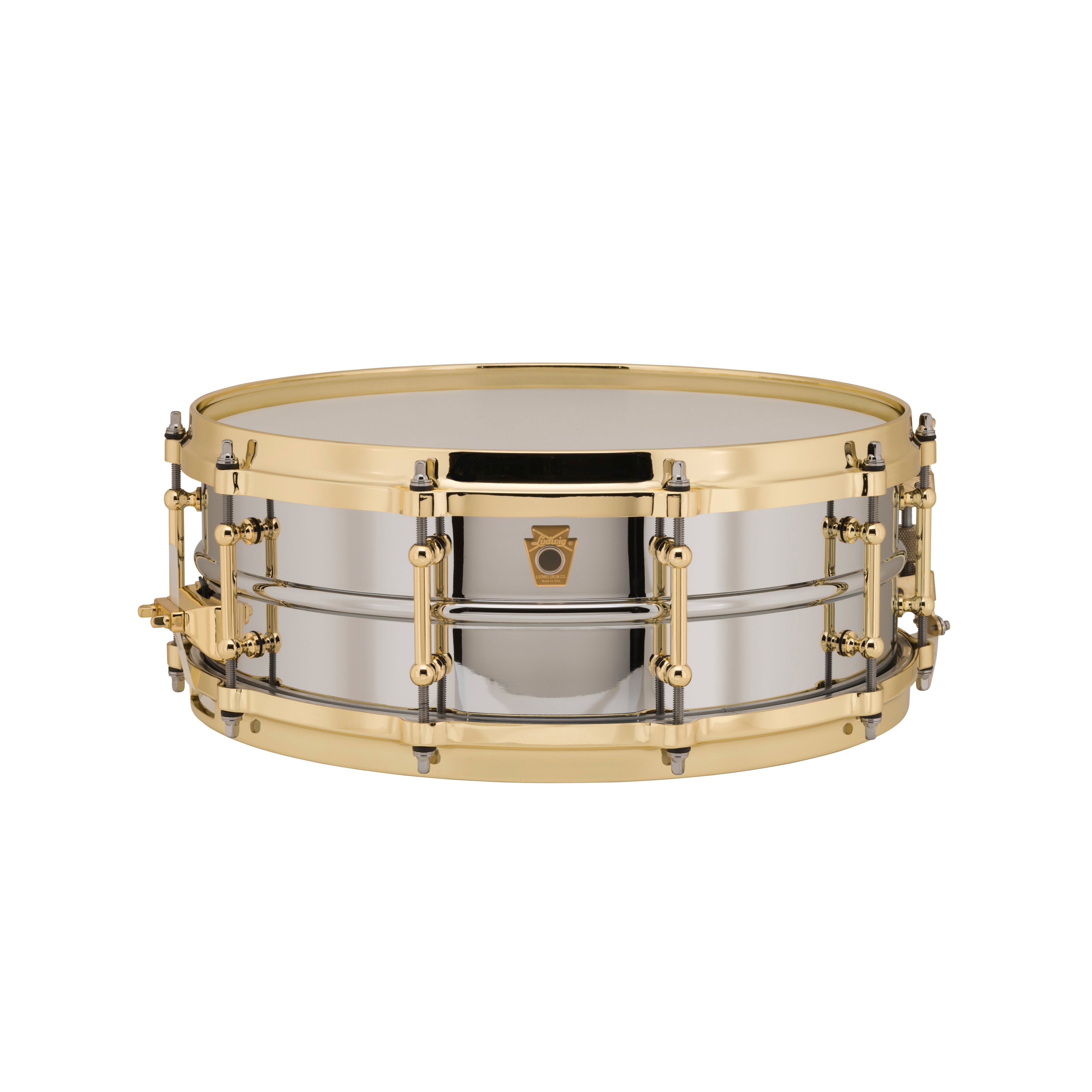 Ludwig LB400BBTWM 5x14inch Chrome-Over Brass Snare Drum, Brass Hardware, Tube Lugs