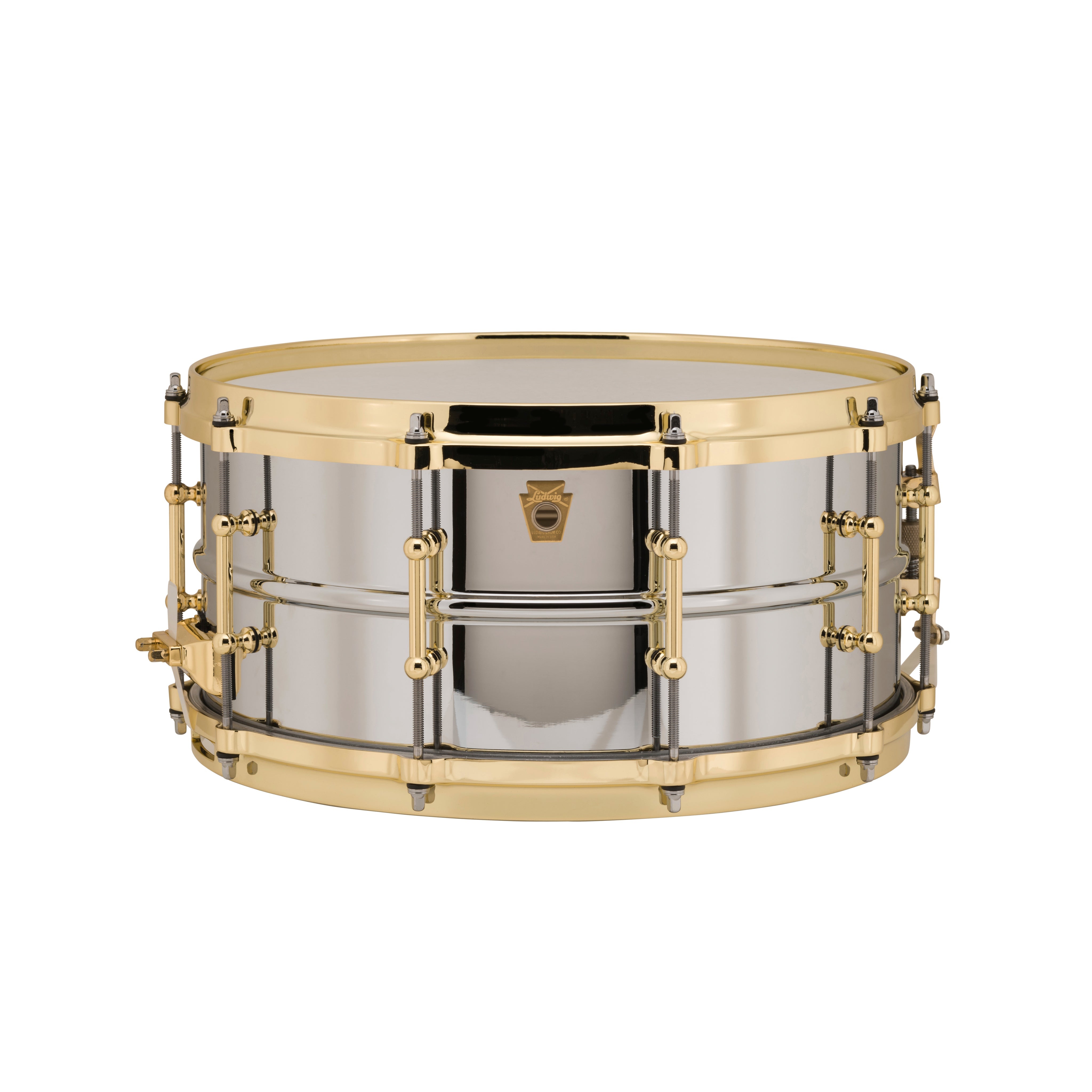Ludwig LB402BBTWM 6.5x14inch Chrome-Over Brass Snare Drum, Brass Hardware, Tube Lugs