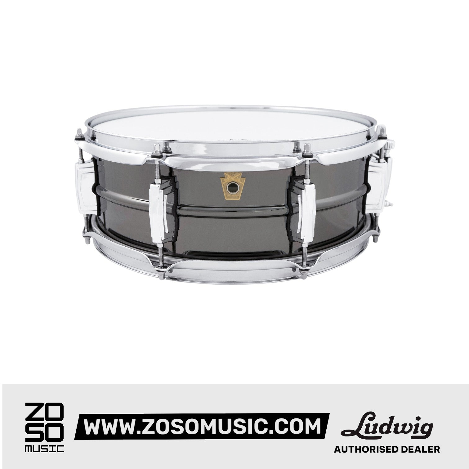 Ludwig LB414 5x14inch Black Beauty Brass Snare Drum, Smooth Shell, 8x Imperial Lugs |  LUDWIG |  DRUM-SNARE DRUM |  Zoso Music