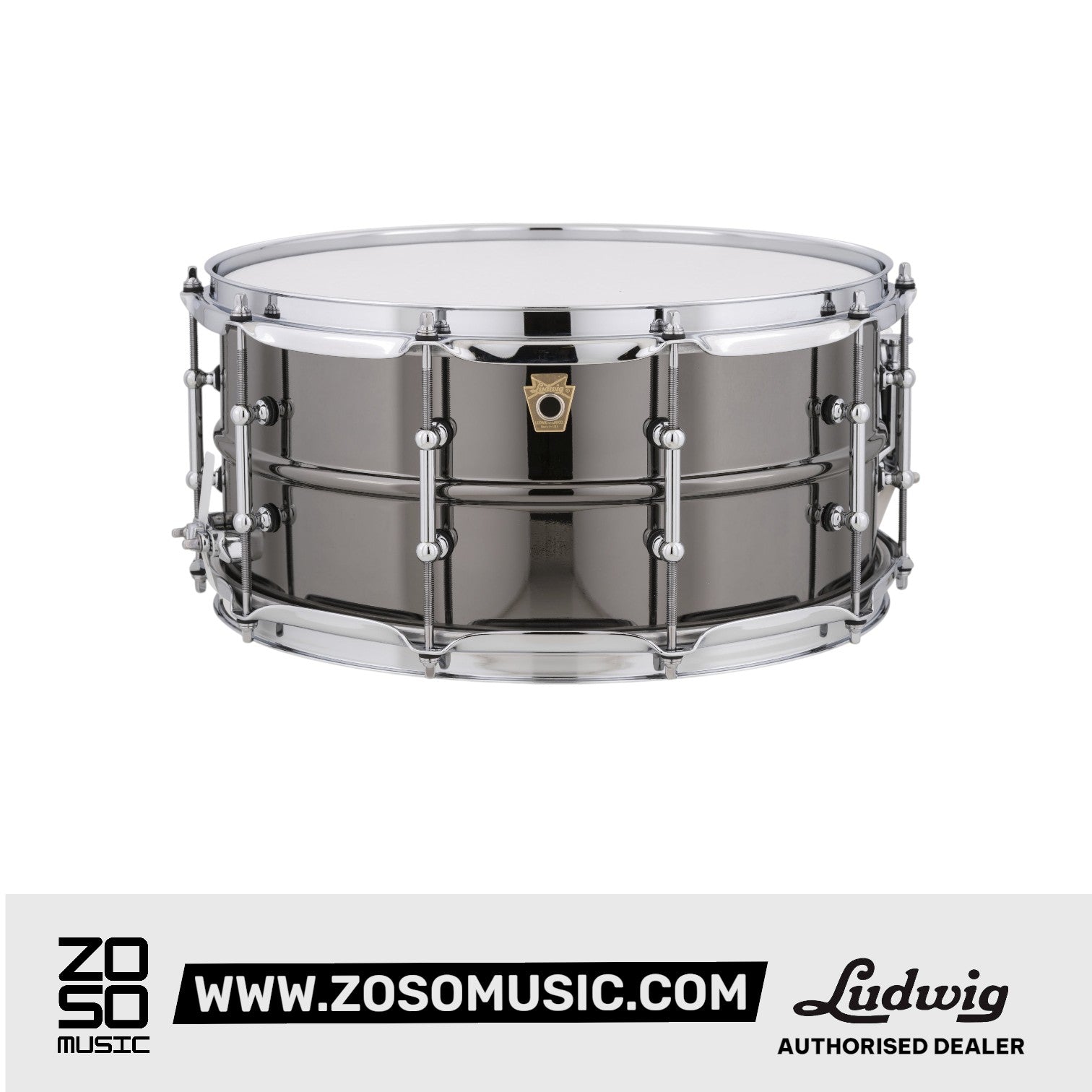 Ludwig 6.5x14inch LB417T Black Beauty Brass Snare Drums, Smooth Shell w Tube Lugs |  LUDWIG |  DRUM-SNARE DRUM |  Zoso Music
