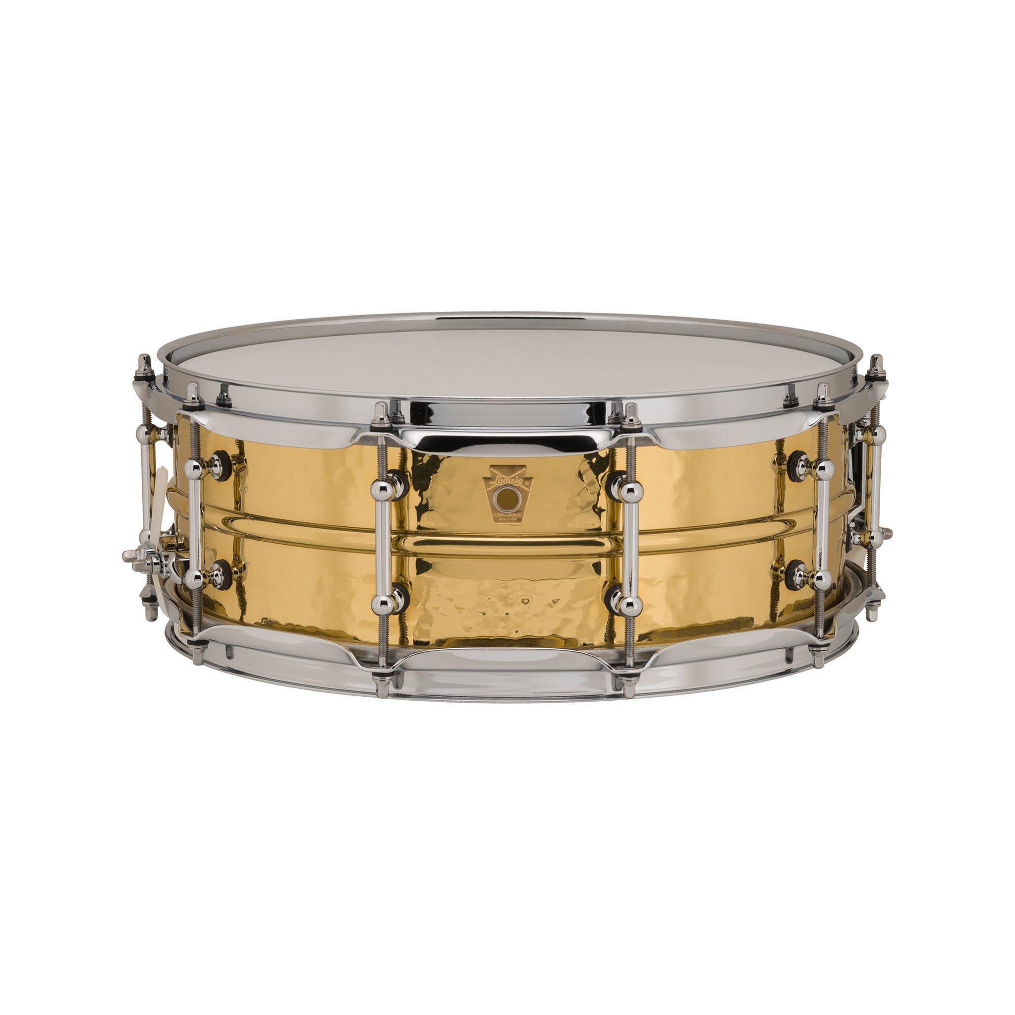 Ludwig LB420BKT 5x14inch Hammered Brass Snare Drum, Smooth Shell, Tube Lugs | Zoso Music Sdn Bhd