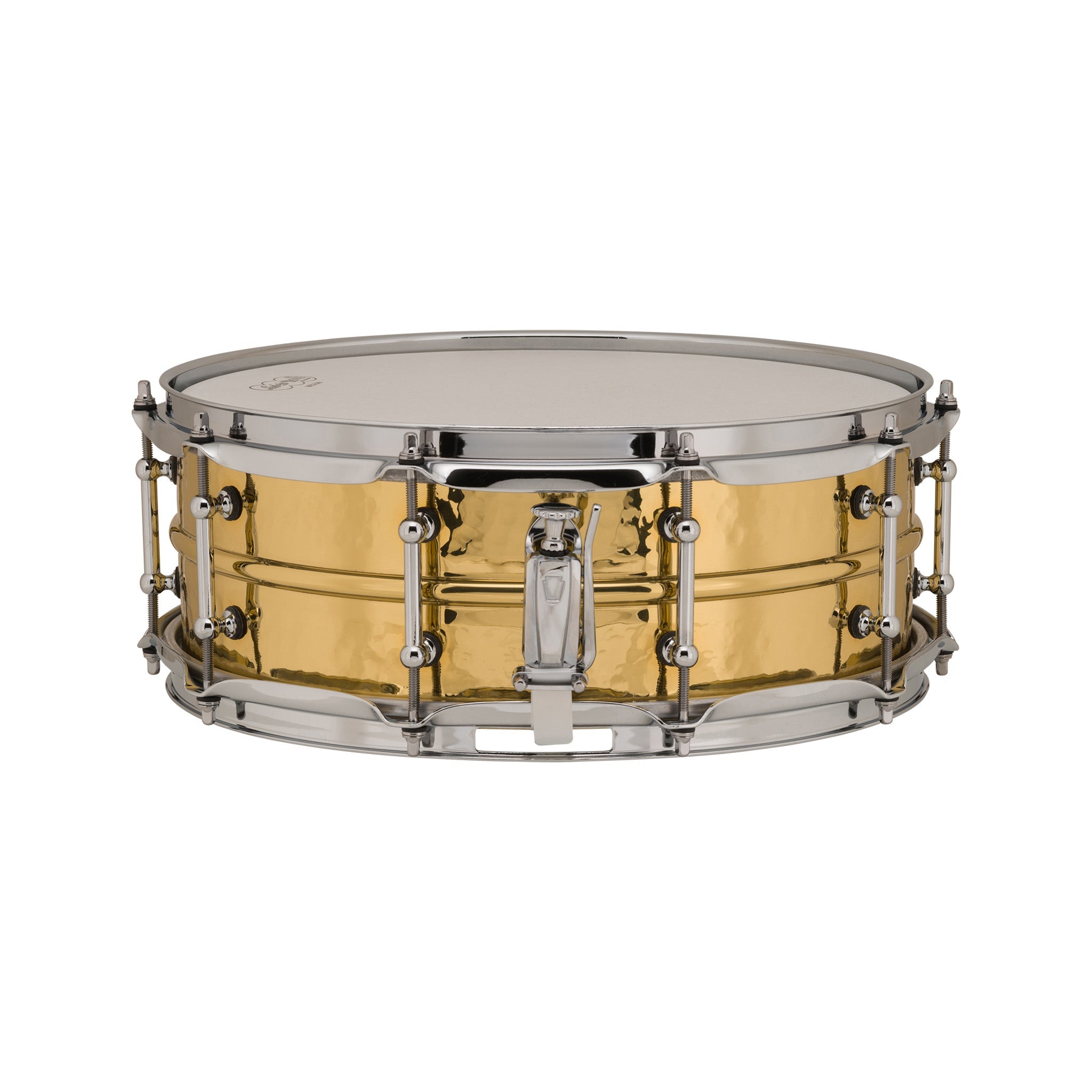 Ludwig LB420BKT 5x14inch Hammered Brass Snare Drum, Smooth Shell, Tube Lugs