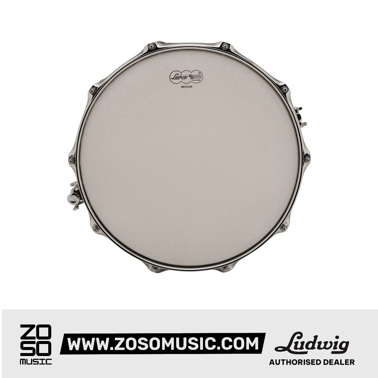Ludwig LB420BKT 5x14inch Hammered Brass Snare Drum, Smooth Shell, Tube Lugs |  LUDWIG |  DRUM-SNARE DRUM |  Zoso Music