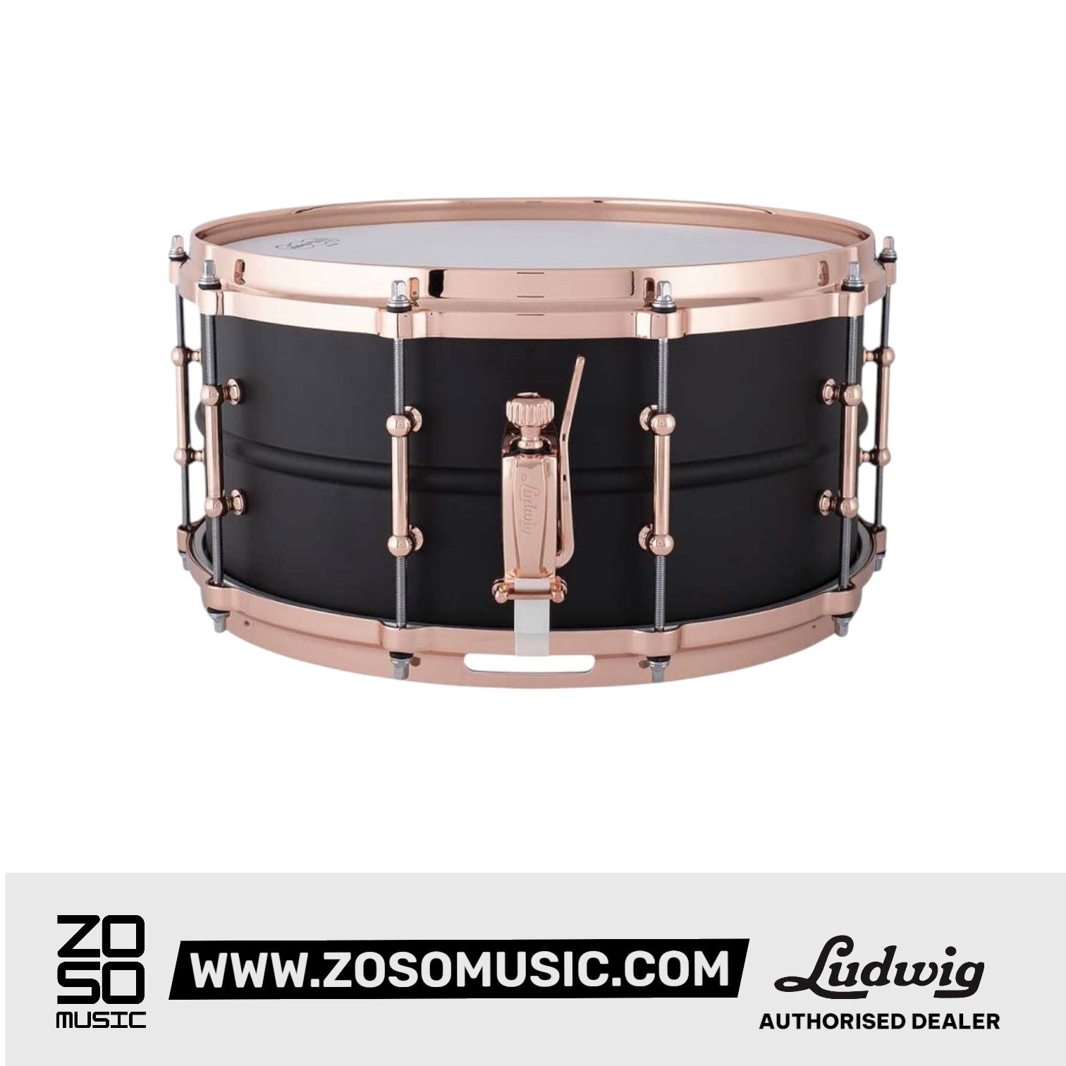 Ludwig LB427TDC 6.5x14inch Hot Rod Black Beauty Snare Drum |  LUDWIG |  DRUM-SNARE DRUM |  Zoso Music