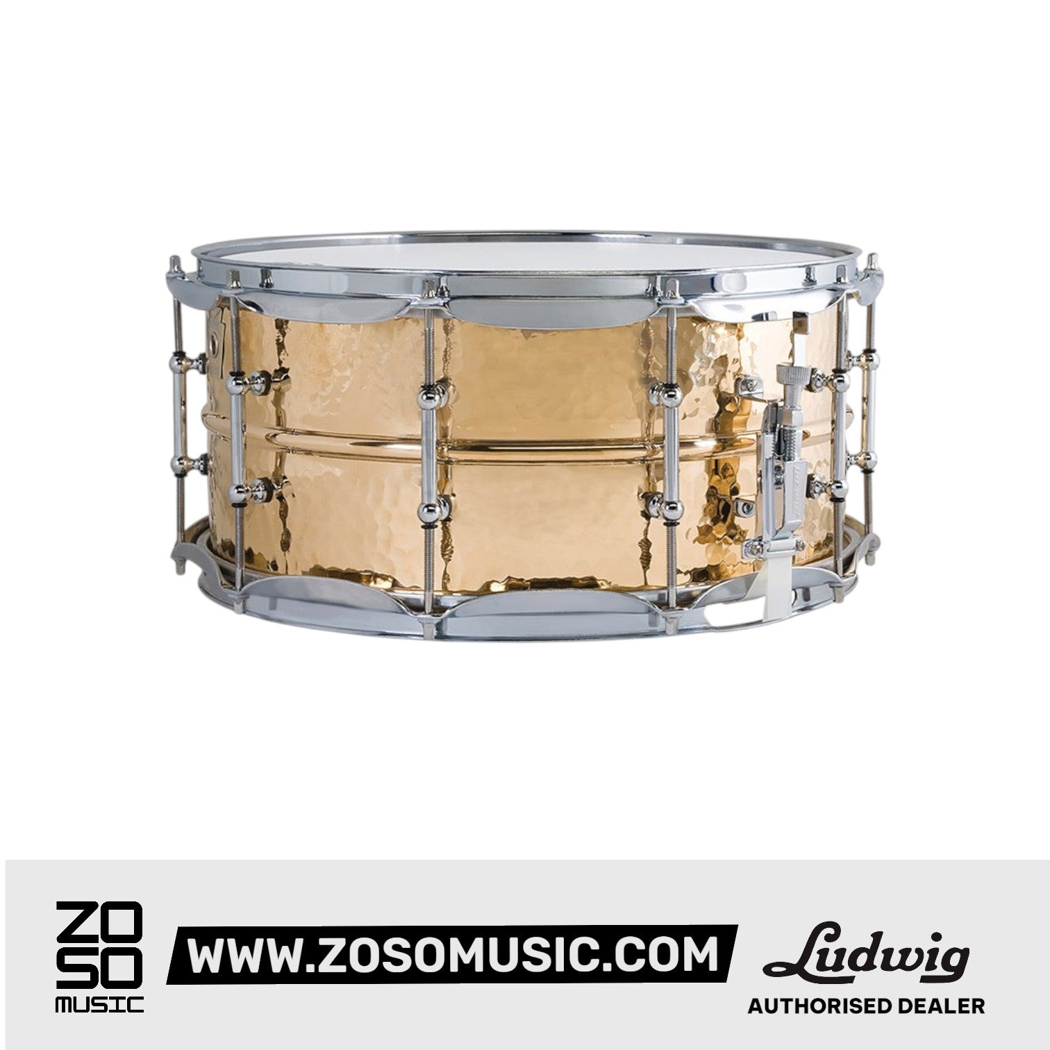 Ludwig LB552KT 6.5x14inch Bronze Suprahonic Snare Drum |  LUDWIG |  DRUM-SNARE DRUM |  Zoso Music