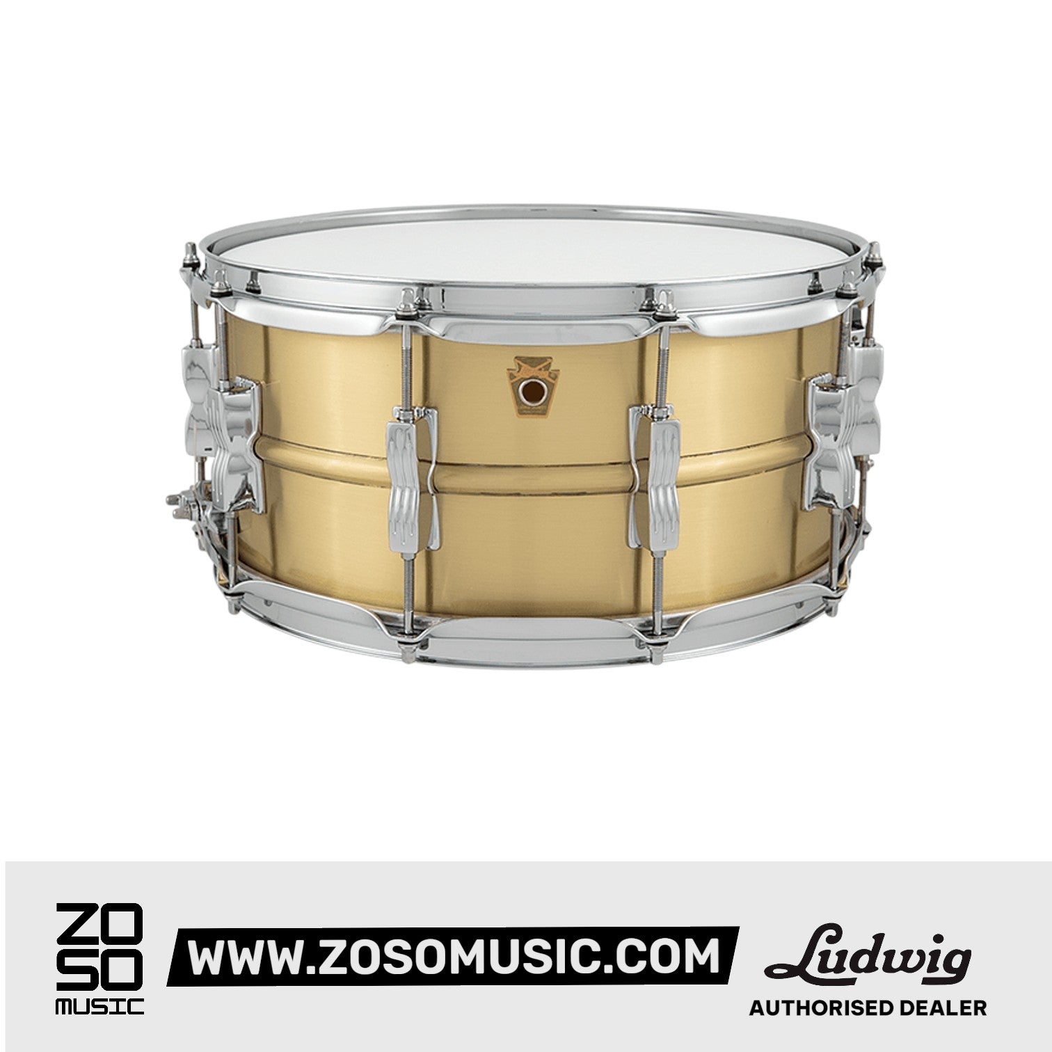 Ludwig LB654B 6.5x14inch Acro Brass Snare Drum |  LUDWIG |  DRUM-SNARE DRUM |  Zoso Music