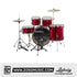 Ludwig LC16014 Accent Fuse 5-Piece Drums Set w/Hardware+Throne+Cymbal, Red Foil