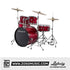 Ludwig LC16014 Accent Fuse 5-Piece Drums Set w/Hardware+Throne+Cymbal, Red Foil