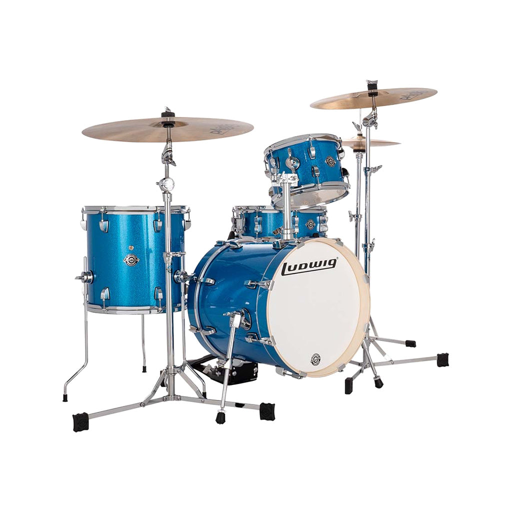 Ludwig LC2792 Breakbeats By Questlove 4-Piece Drum Kit w/ Bag, Blue Sparkle