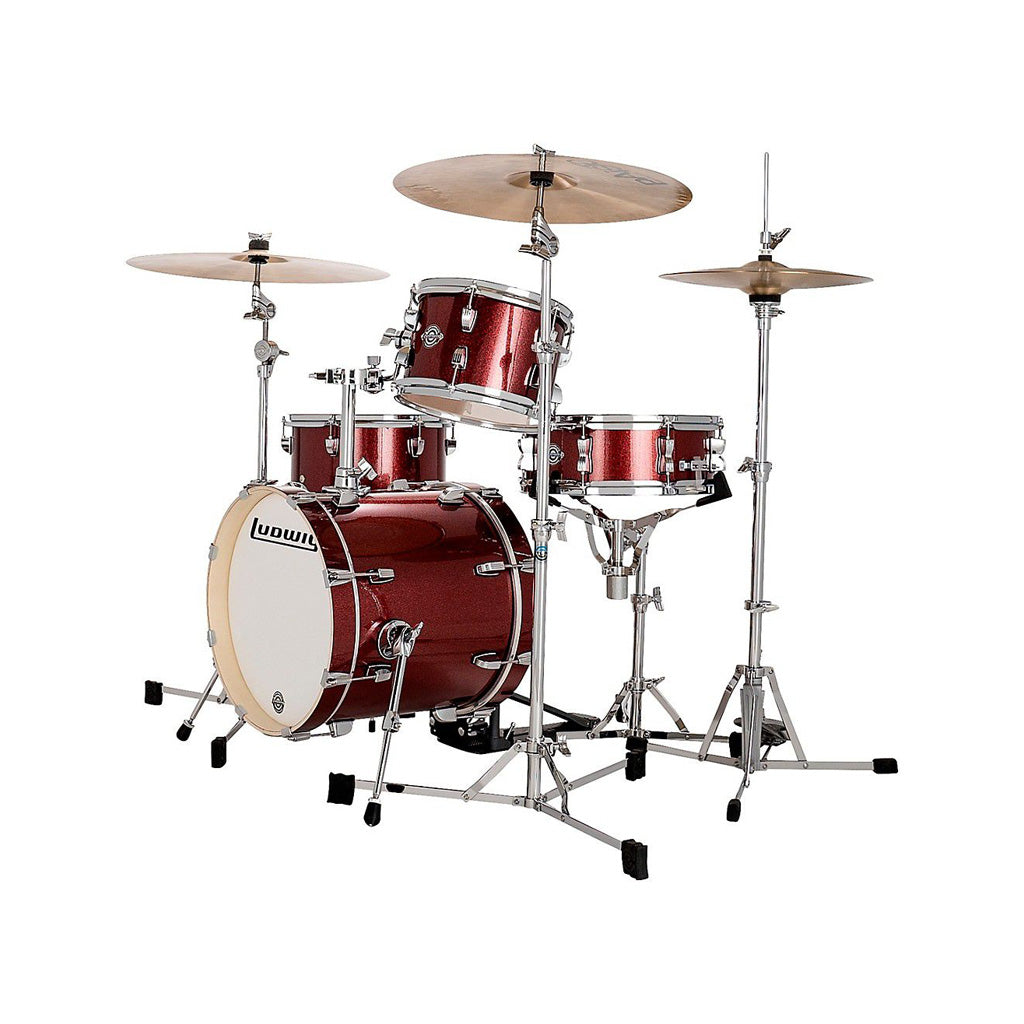 Ludwig LC2794 Breakbeats By Questlove 4-Piece Drum Kit w/ Bag, Red Sparkle