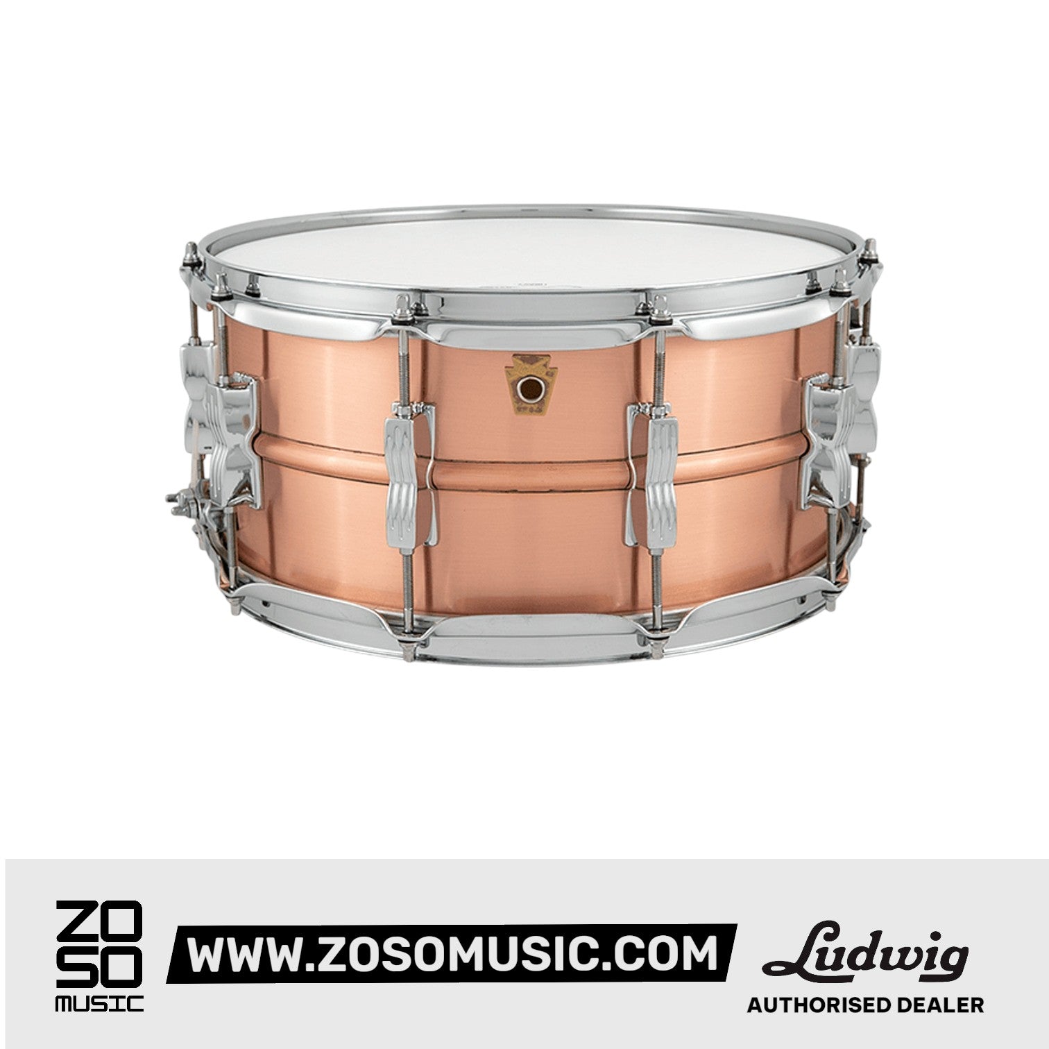 Ludwig LC654B 6.5x14inch Acro Copper Snare Drum |  LUDWIG |  DRUM-SNARE DRUM |  Zoso Music
