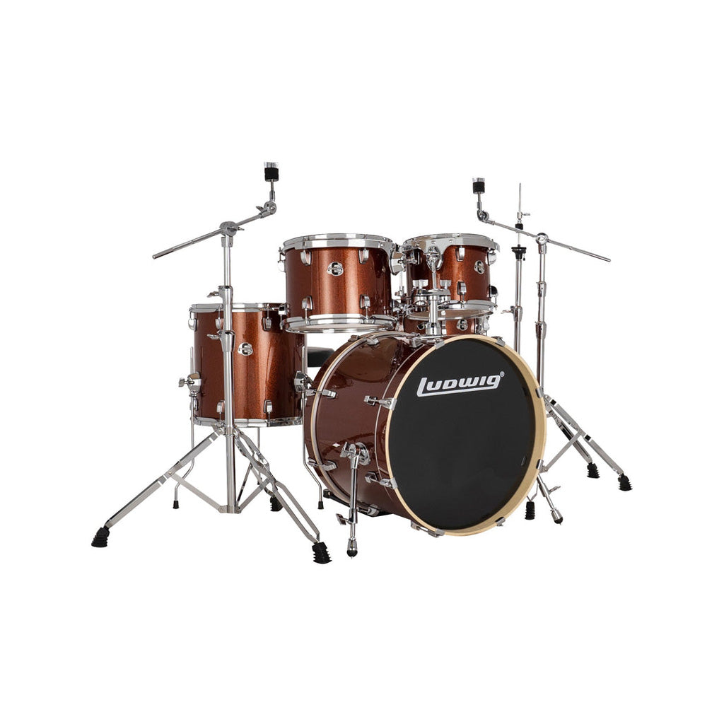 Ludwig LE522024 Evolution 5-Piece Drum Kit w/Hardware, Copper