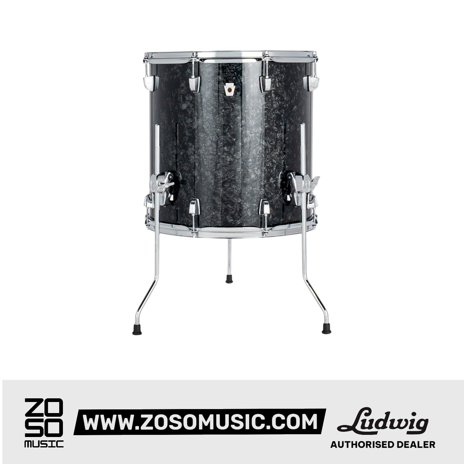 Ludwig LFN368TXA8 16x18inch Neusonic Floor Tom, Ebony Pearl | Zoso Music Sdn Bhd