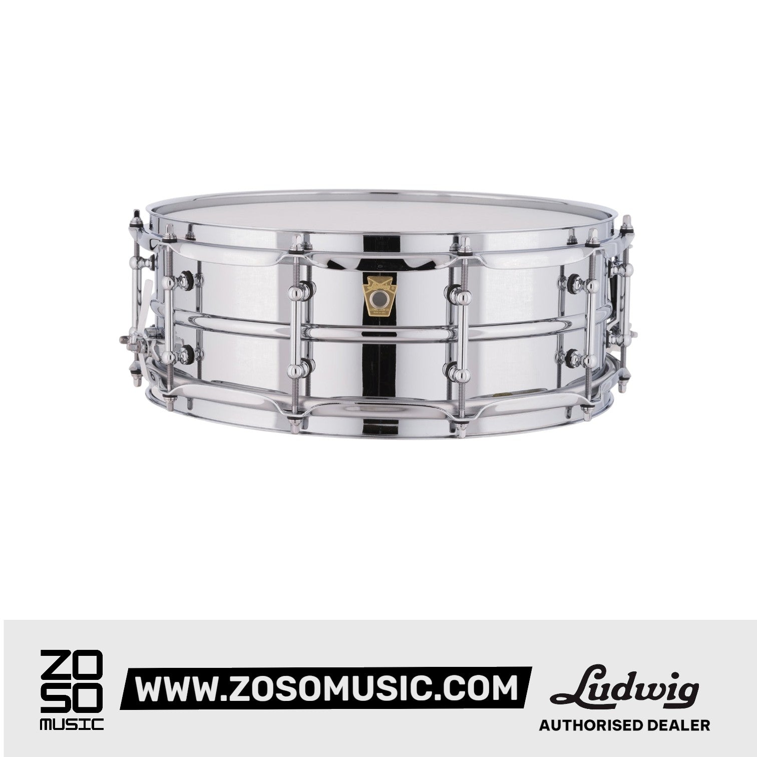 Ludwig LM400T 5x14inch Supraphonic Chrome-Plated Aluminium Snare Drum |  LUDWIG |  DRUM-SNARE DRUM |  Zoso Music
