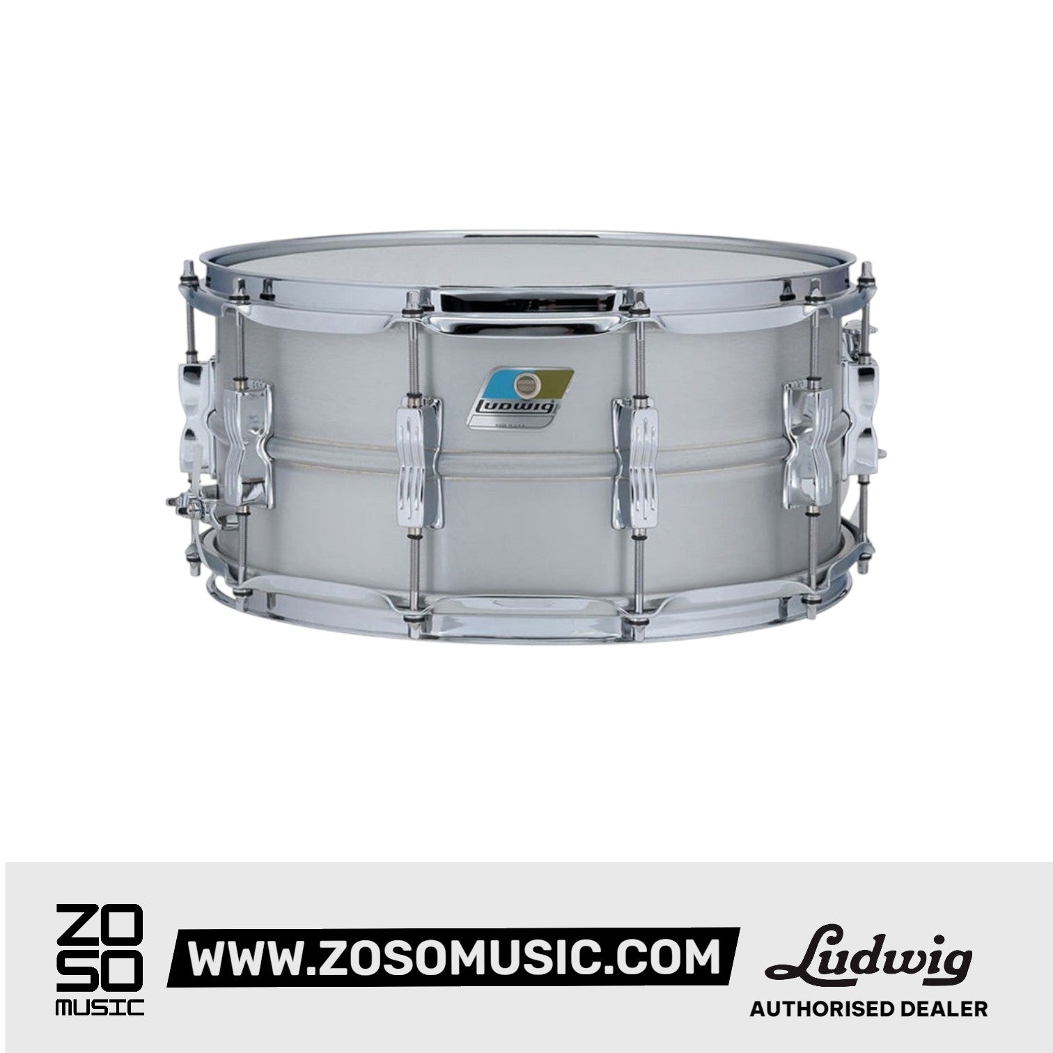Ludwig LM405C 6.5x14inch Acrolite Snare Drum, Aluminium |  LUDWIG |  DRUM-SNARE DRUM |  Zoso Music