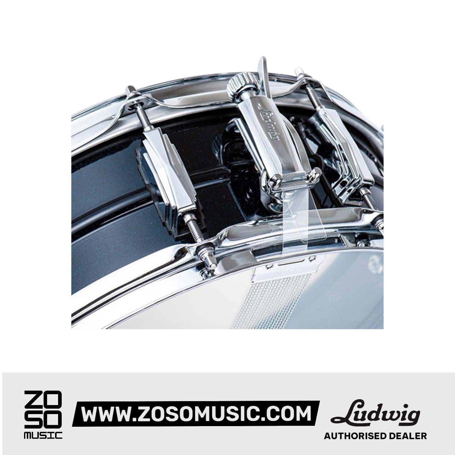 Ludwig LM420CS 5x14inch Limited Supraphonic Aluminium Snare w/Coating, Chameleon Sapphire Teal |  LUDWIG |  DRUM-SNARE DRUM |  Zoso Music