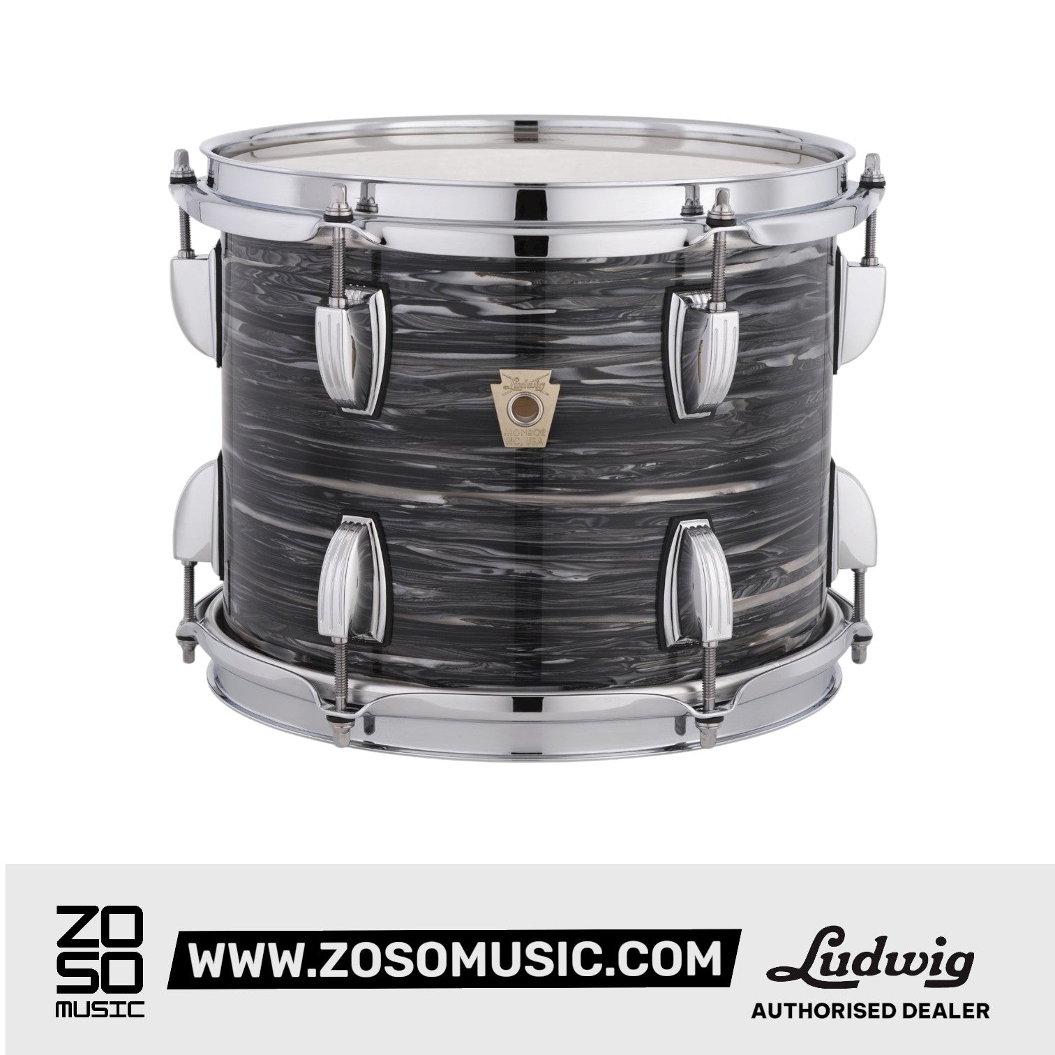 Ludwig LS403XX1Q 6.5x14inch Classic Maple Snare Drum, Vintage Black Oyster |  LUDWIG |  DRUM-SNARE DRUM |  Zoso Music