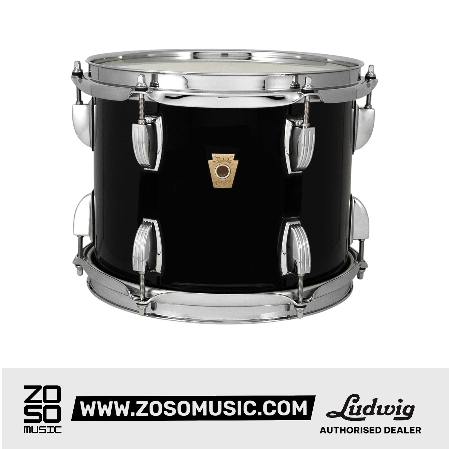 Ludwig LS558XX0G-CSTM 3.5x14inch Classic Maple Custom Snare Drum, Black Cortex |  LUDWIG |  DRUM-SNARE DRUM |  Zoso Music