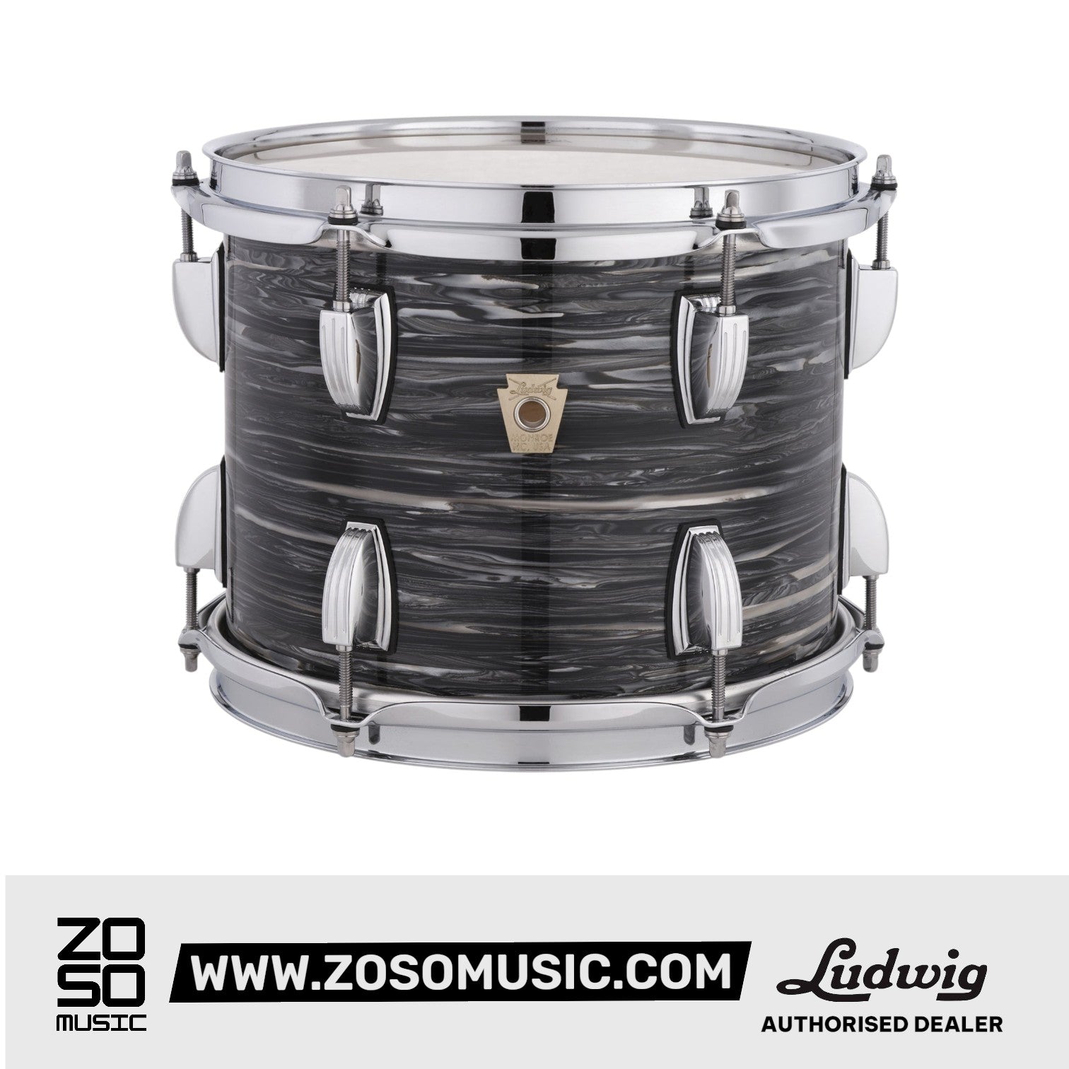 Ludwig LS754XX1Q 5x14inch Classic Oak Snare Drum, Vintage Black Oyster |  LUDWIG |  DRUM-SNARE DRUM |  Zoso Music