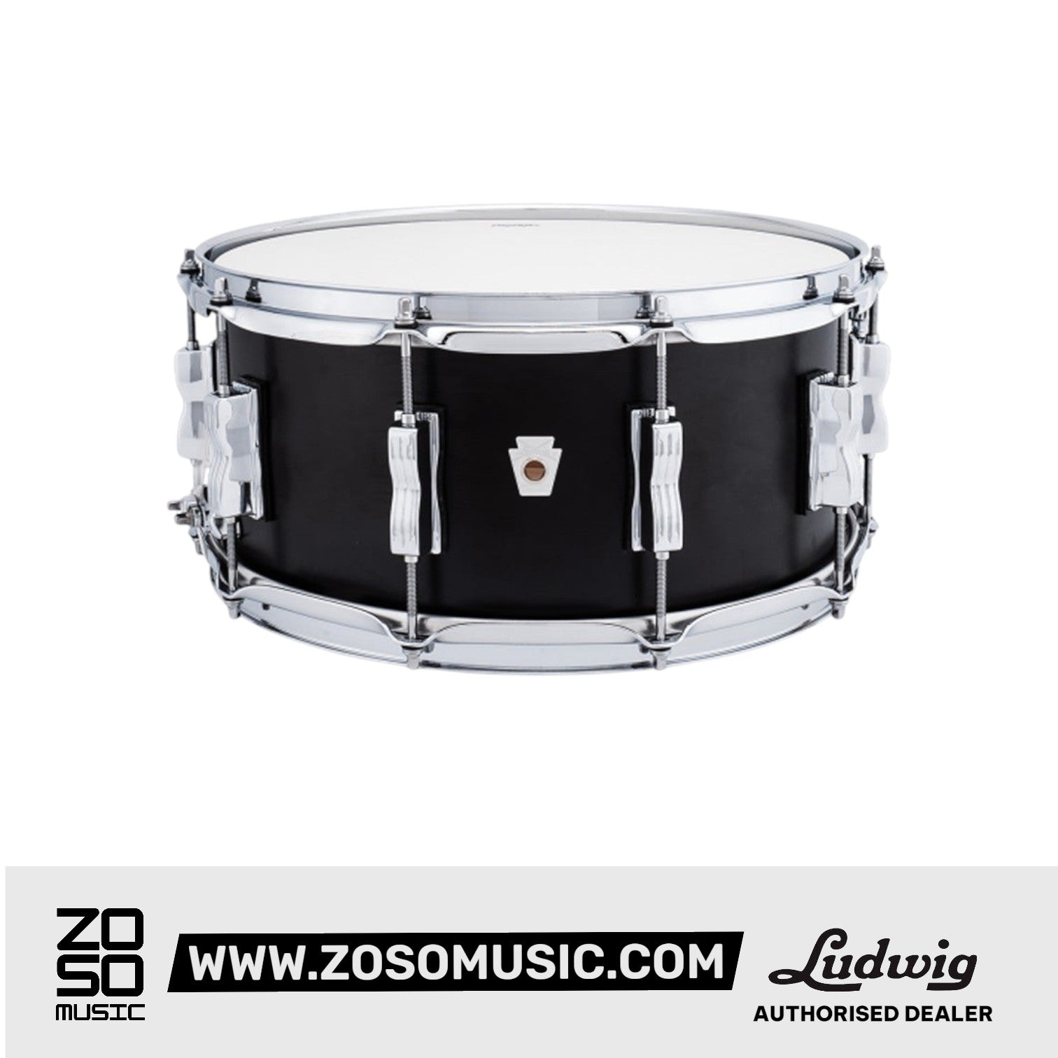 Ludwig LTN282TXB2 8x12inch Neusonic Tom, Black Velvet |  LUDWIG |  DRUM-ACOUSTIC |  Zoso Music