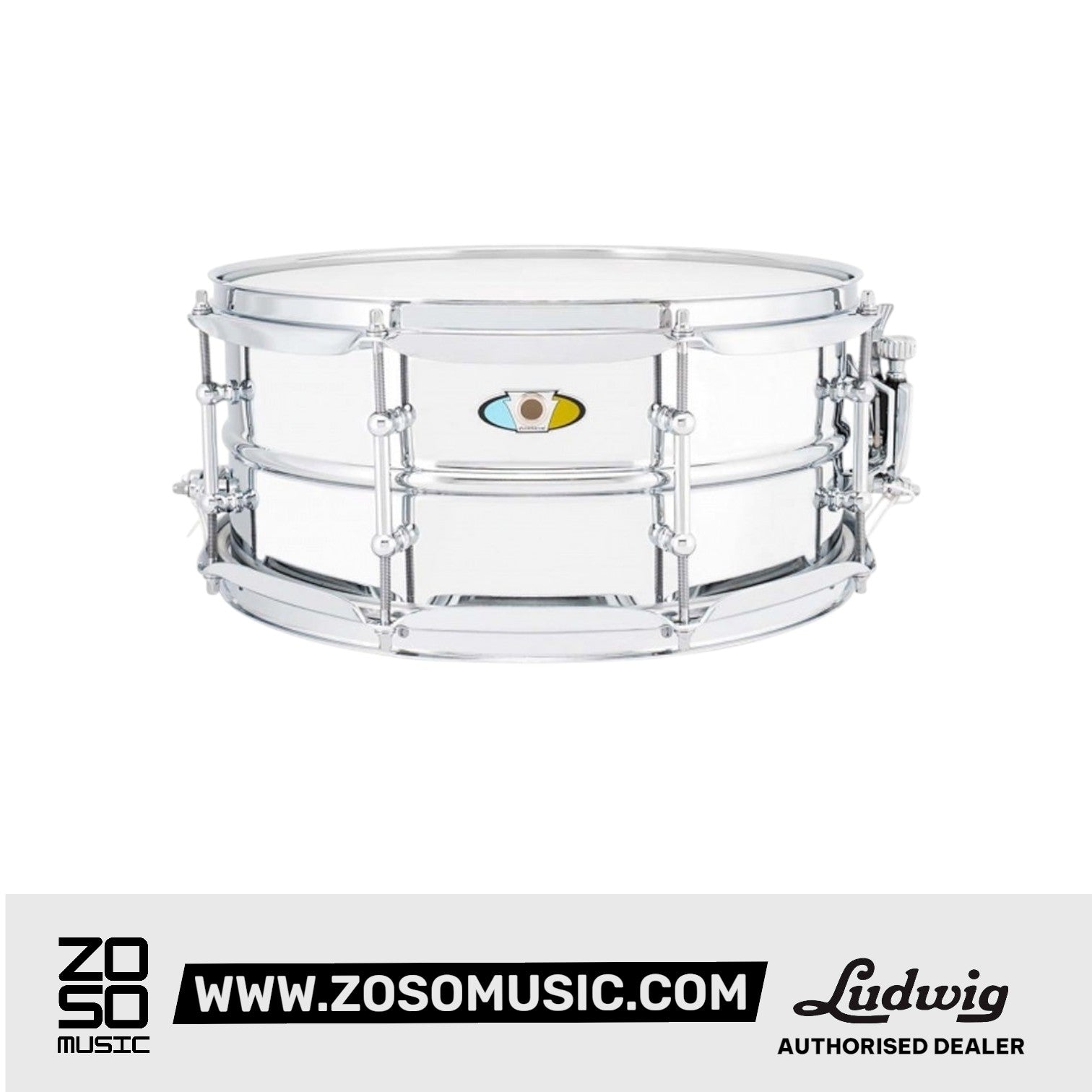 Ludwig LU0814SL 8x14inch Supralite Steel Shell Snare Drum |  LUDWIG |  DRUM-SNARE DRUM |  Zoso Music