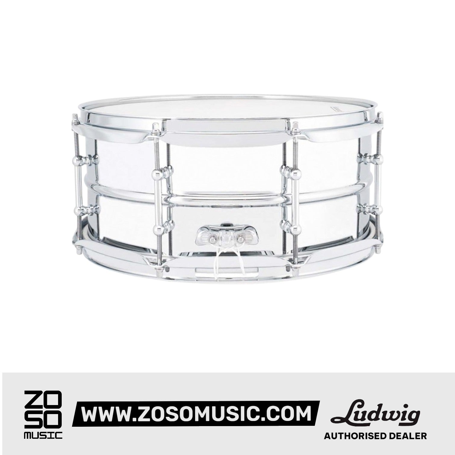 Ludwig LU0814SL 8x14inch Supralite Steel Shell Snare Drum |  LUDWIG |  DRUM-SNARE DRUM |  Zoso Music