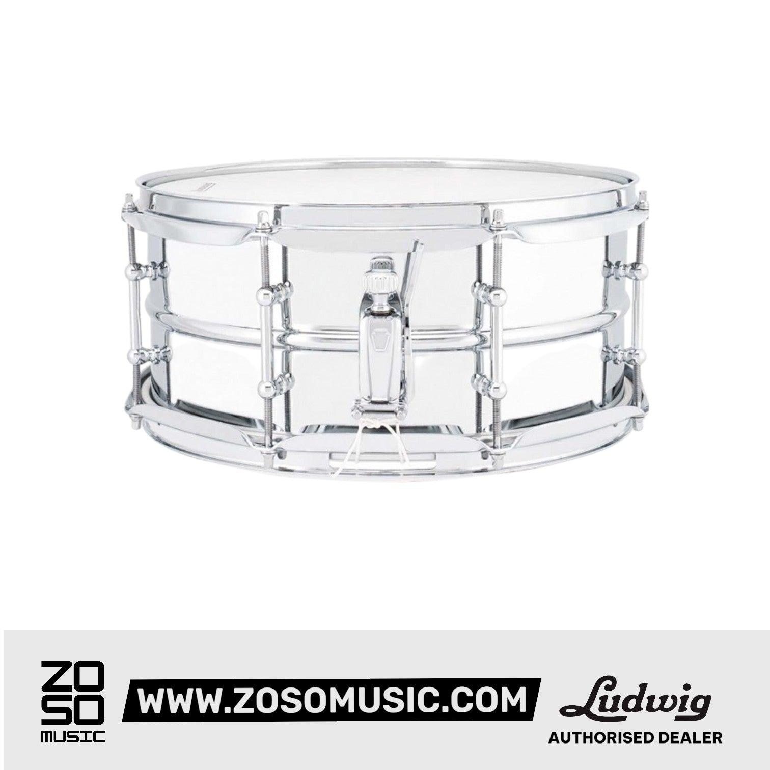 Ludwig LU0814SL 8x14inch Supralite Steel Shell Snare Drum |  LUDWIG |  DRUM-SNARE DRUM |  Zoso Music