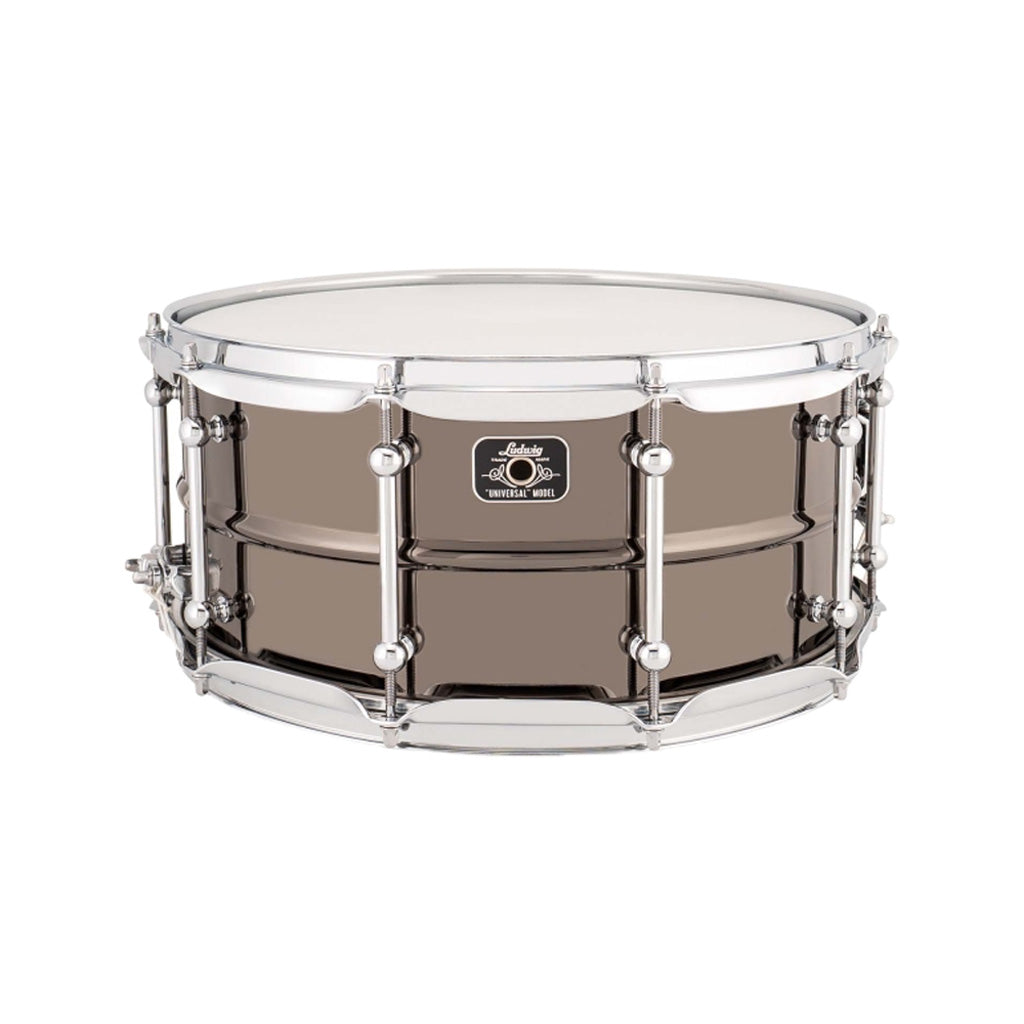 Ludwig LU6514C 6.5x14inch Universal Brass Snare, Black Nickel Plated Shell