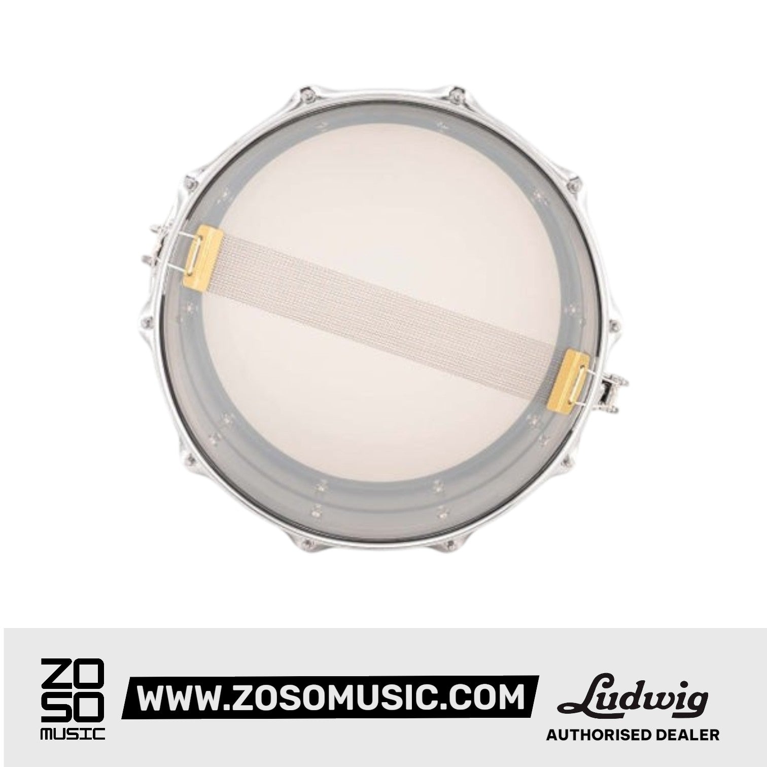Ludwig LU6514C 6.5x14inch Universal Brass Snare, Black Nickel Plated Shell |  LUDWIG |  DRUM-SNARE DRUM |  Zoso Music