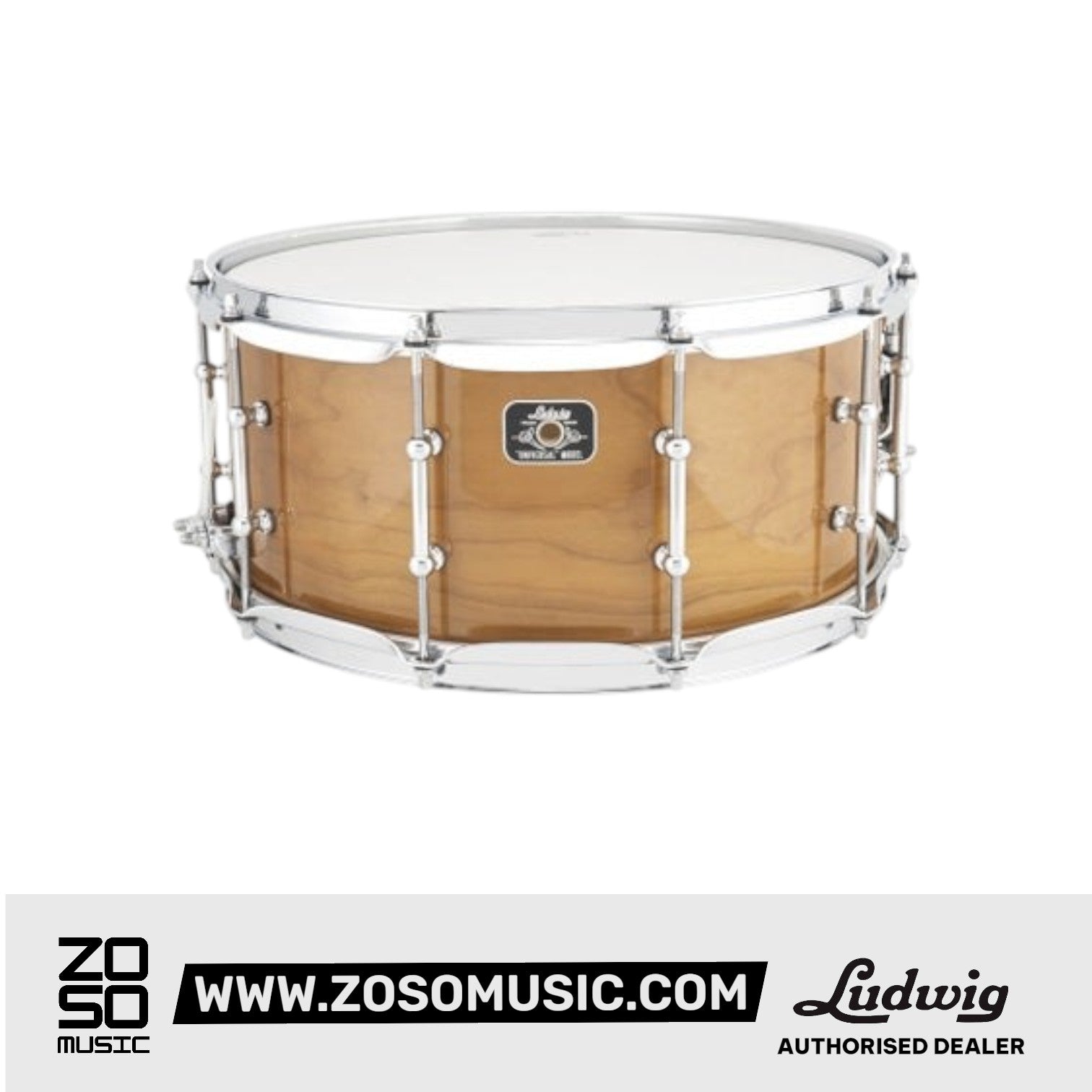 Ludwig LU6514CH 6.5x14inch Universal Wood Snare Drum, Cherry |  LUDWIG |  DRUM-SNARE DRUM |  Zoso Music