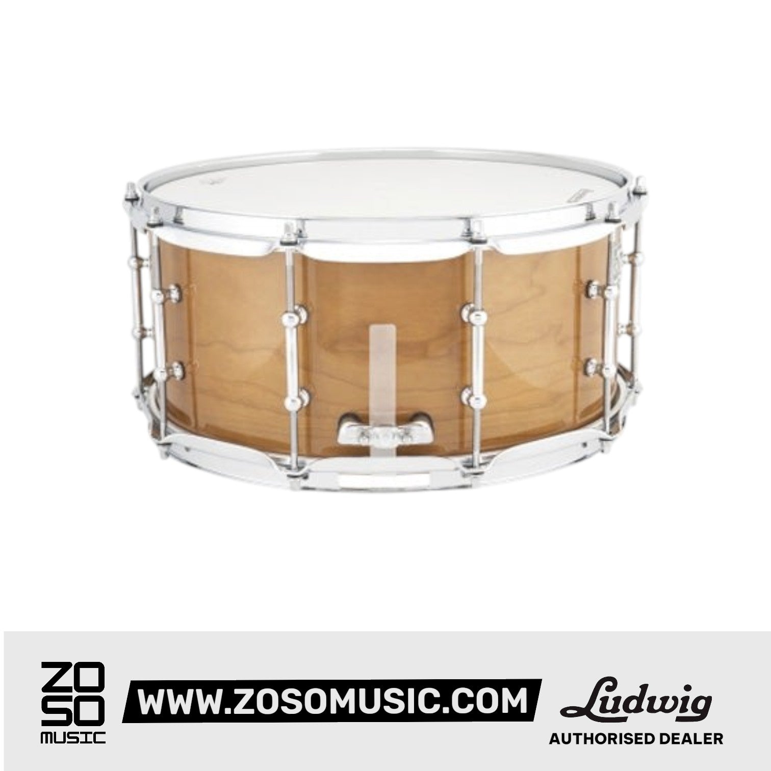 Ludwig LU6514CH 6.5x14inch Universal Wood Snare Drum, Cherry |  LUDWIG |  DRUM-SNARE DRUM |  Zoso Music