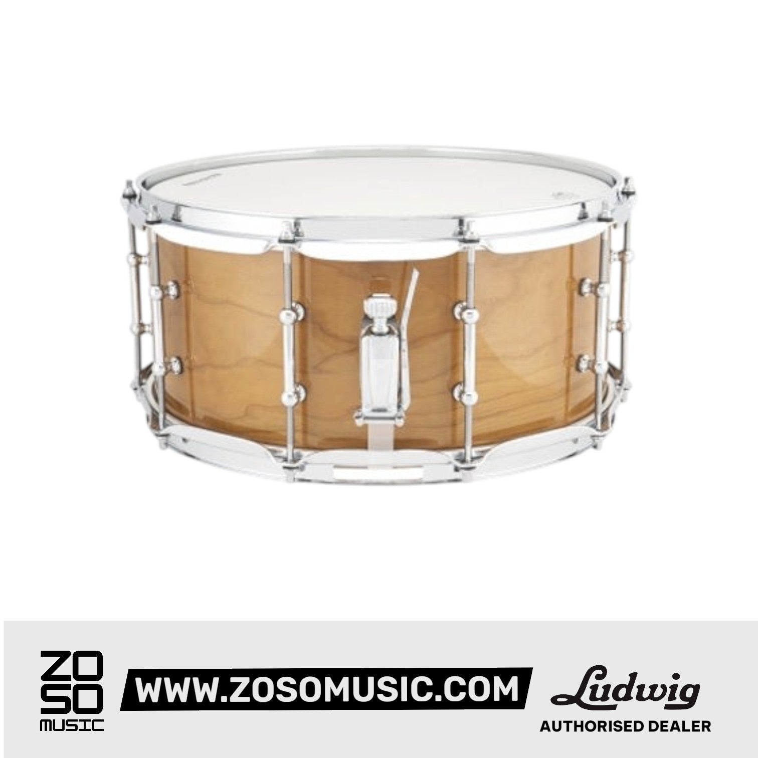 Ludwig LU6514CH 6.5x14inch Universal Wood Snare Drum, Cherry |  LUDWIG |  DRUM-SNARE DRUM |  Zoso Music