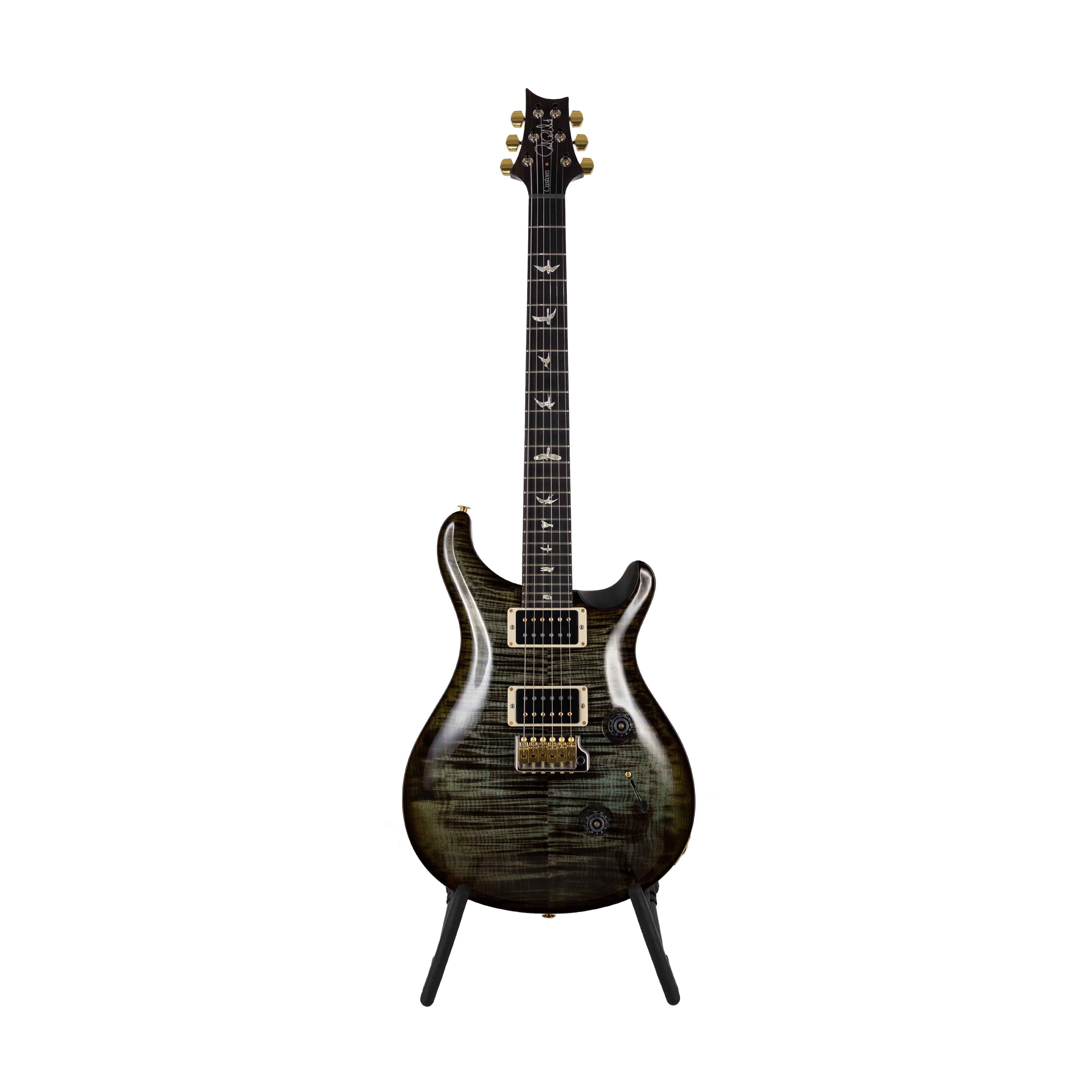 PRS Custom 24 10-Top Electric Guitar, Custom Color, Trampas Green - Zoso Music