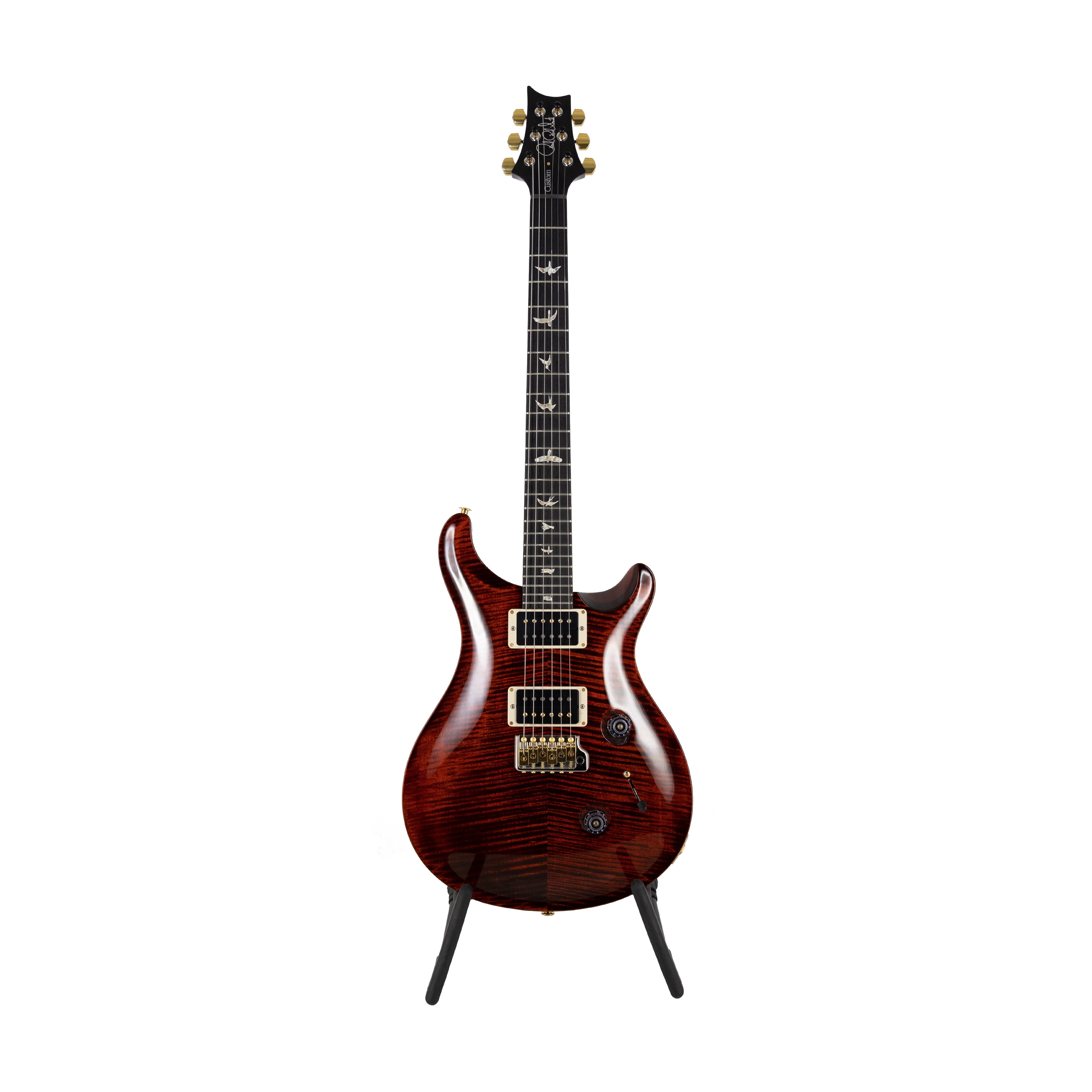 PRS Custom 24 10-Top Electric Guitar, Custom Color, Orange Tiger - Zoso Music
