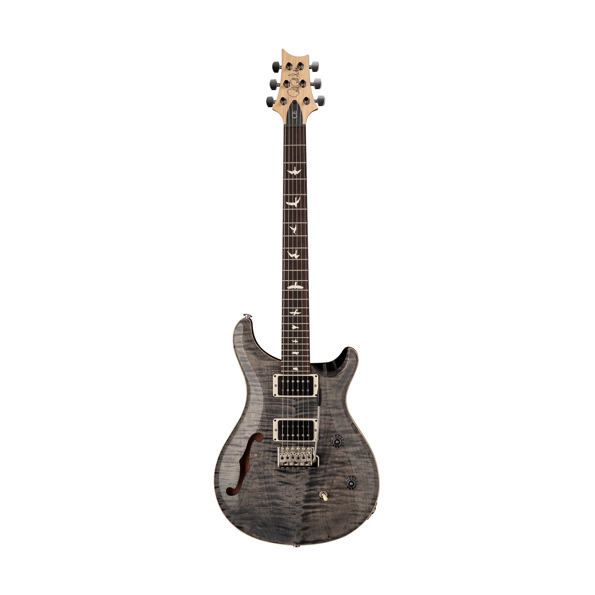 PRS CE24 Semi-Hollow Electric Guitar w/Bag, Faded Grey Black - Zoso Music
