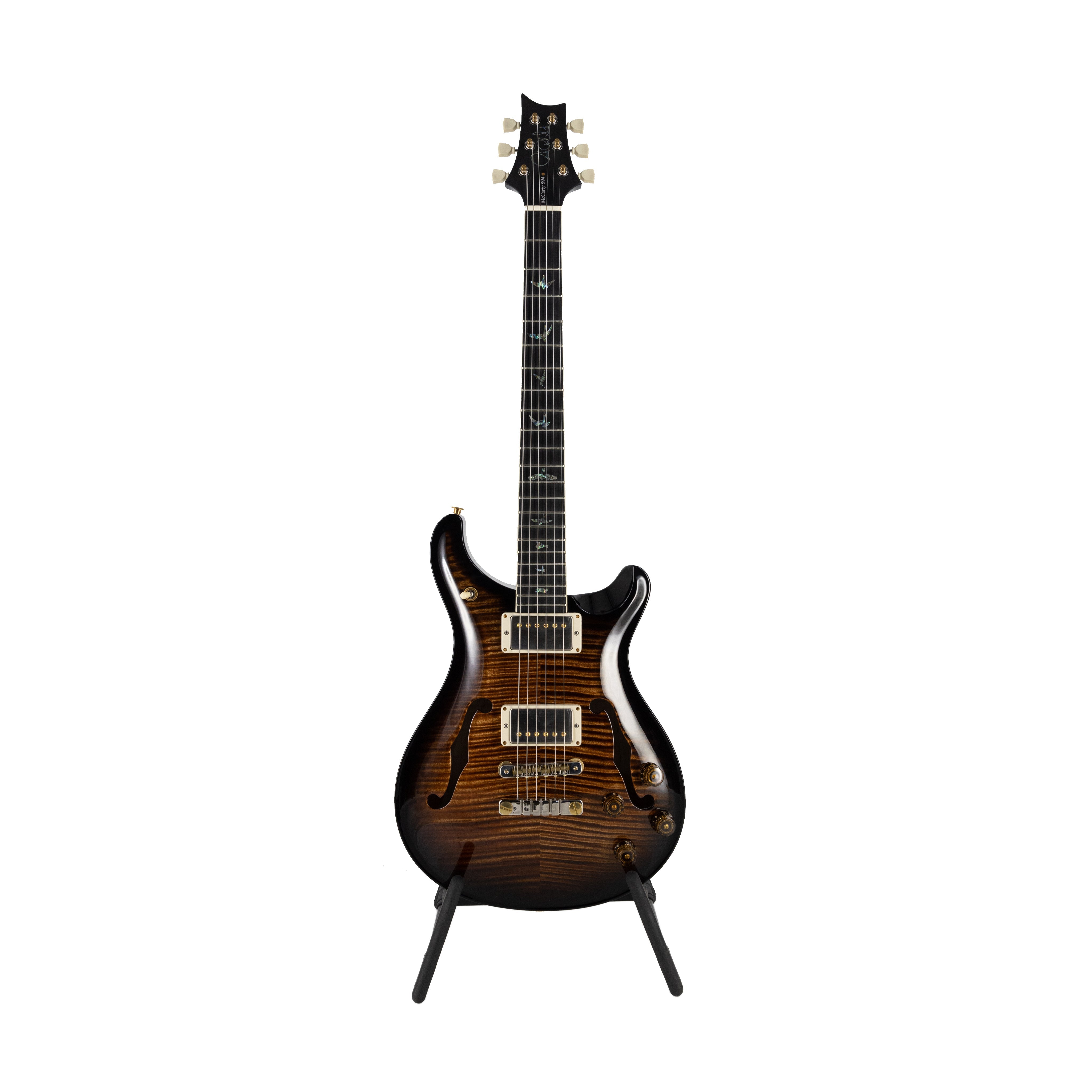 PRS McCarty 594 Hollowbody II Artist Package Electric Guitar, Black Gold Wrap Burst - Zoso Music