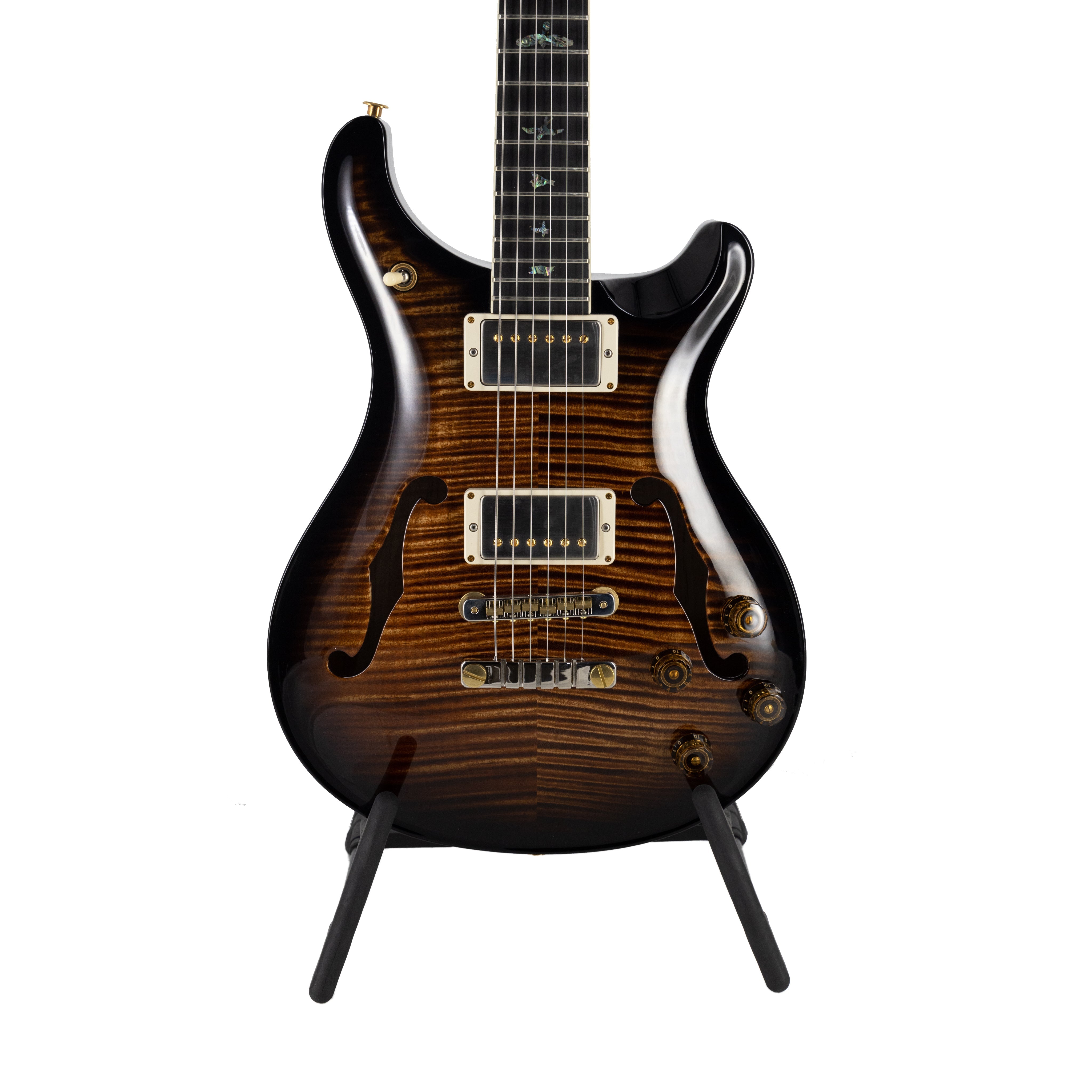 PRS McCarty 594 Hollowbody II Artist Package Electric Guitar, Black Gold Wrap Burst - Zoso Music