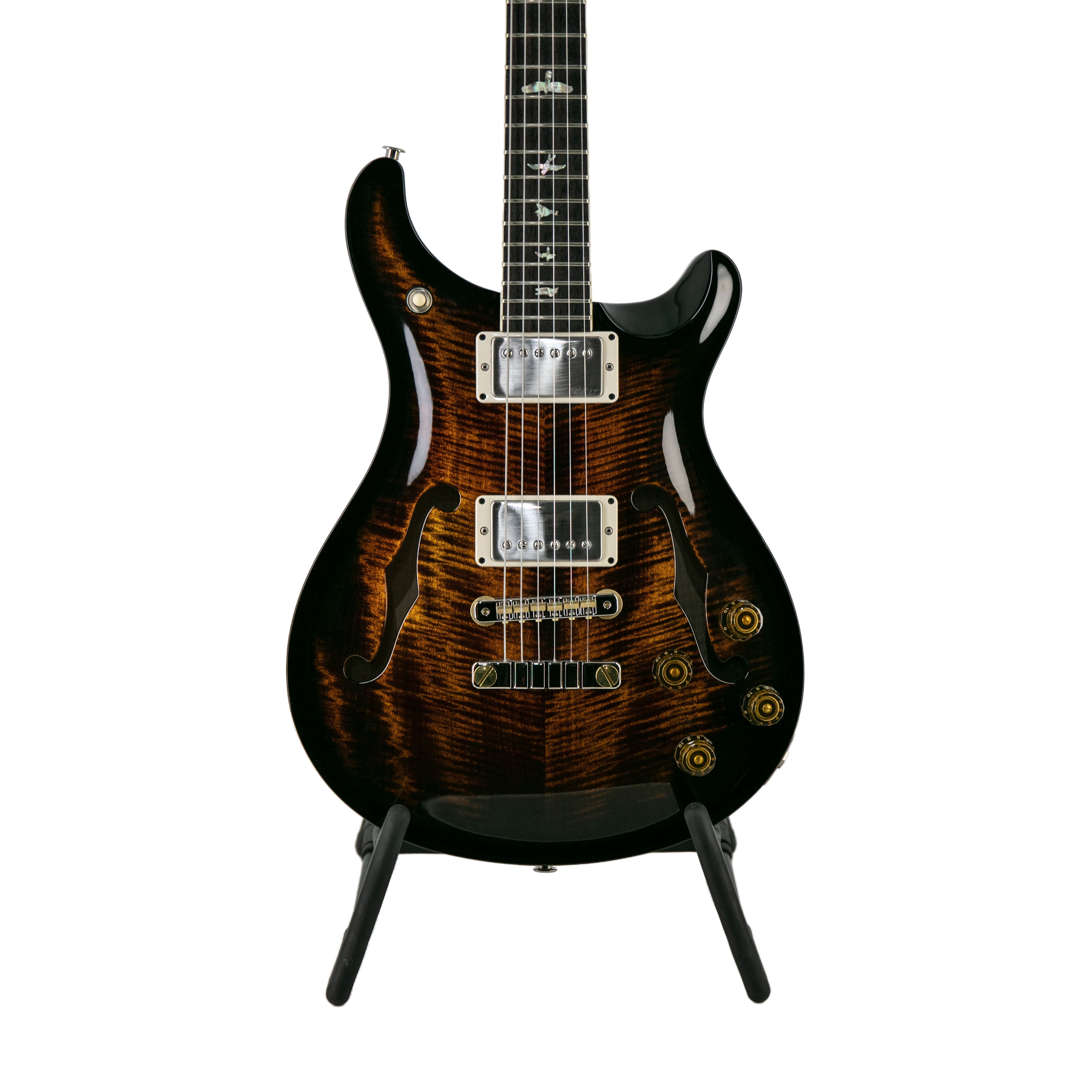 PRS McCarty Hollowbody 594 Electric Guitar w/Case, Custom Color, Black Gold Smokewrap Burst - Zoso Music
