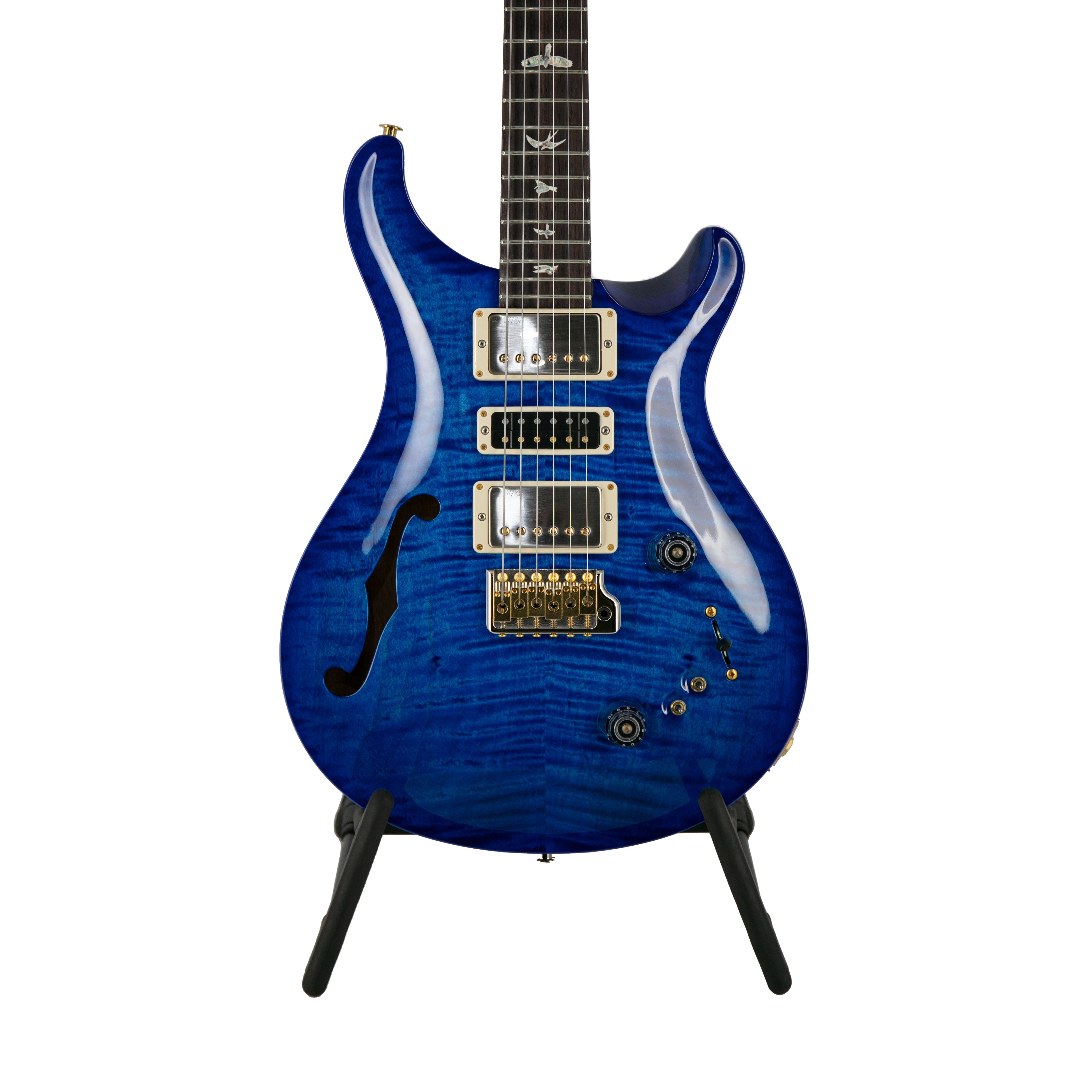 PRS Special Semi-Hollow 10-Top Electric Guitar, Custom Color, Blue Matteo Wrap - Zoso Music