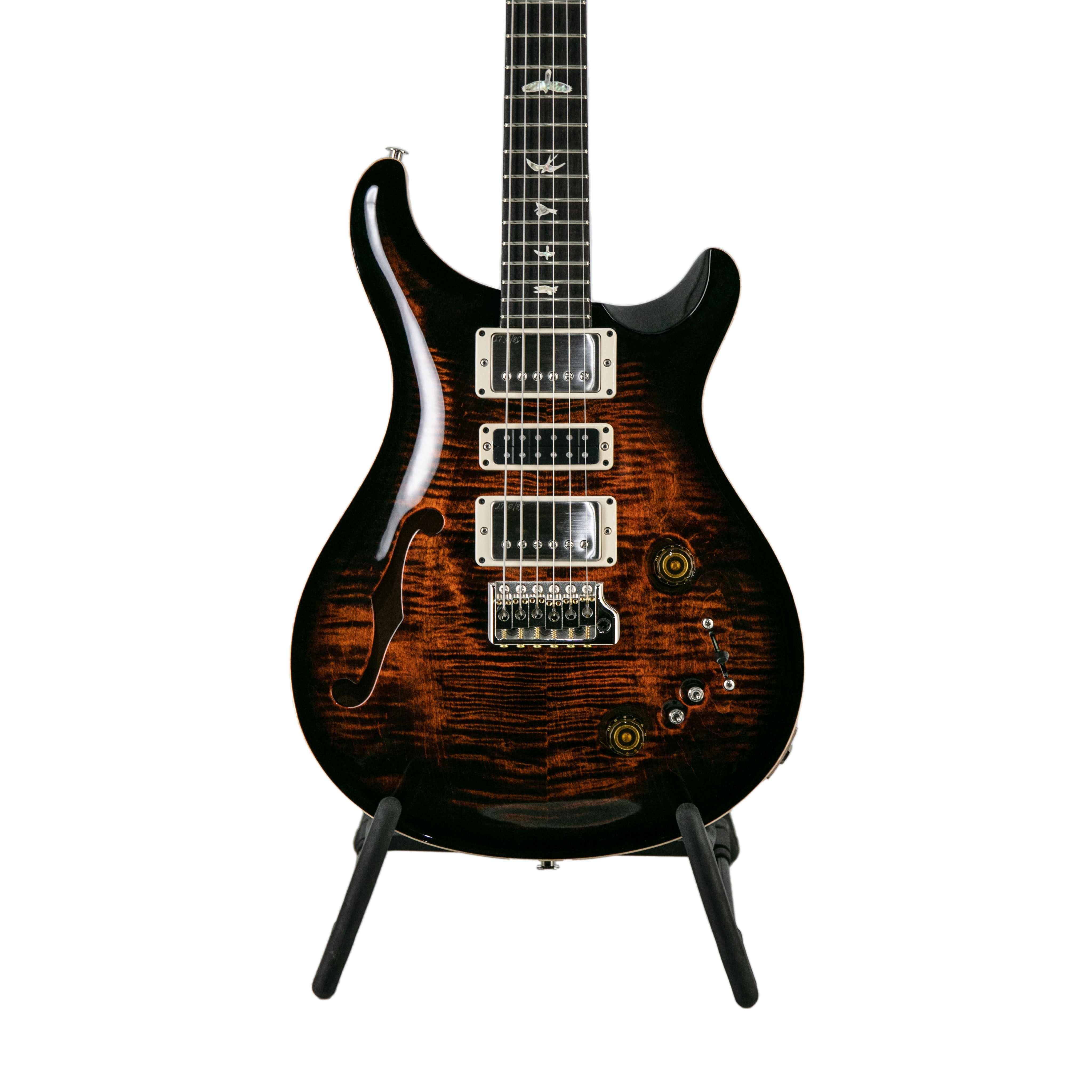 PRS Special Semi-Hollow Electric Guitar w/Case, Custom Color, Black Amber - Zoso Music