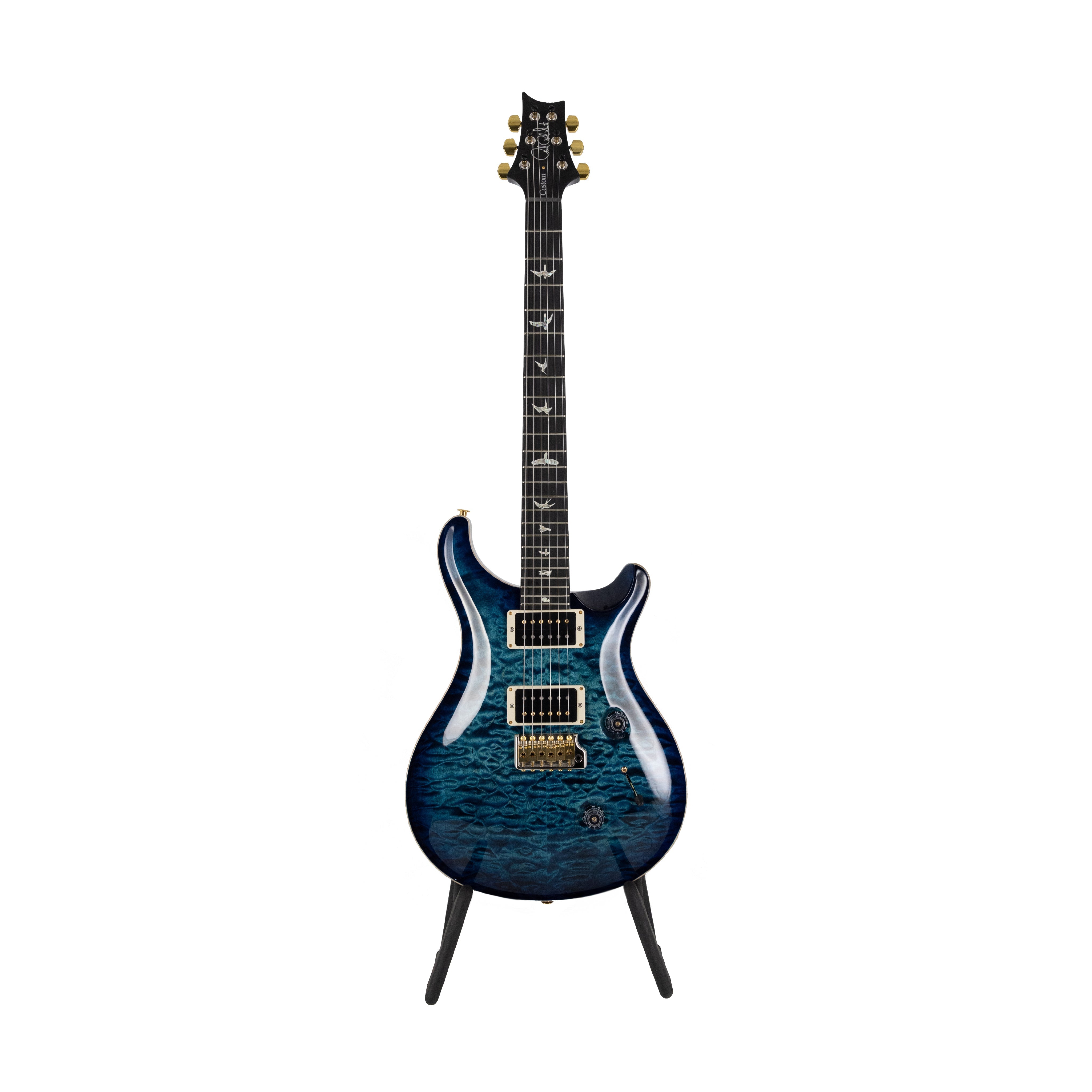 PRS Custom 24 Quilt 10-Top Electric Guitar w/ Pattern Thin Neck, Cobalt Blue - Zoso Music