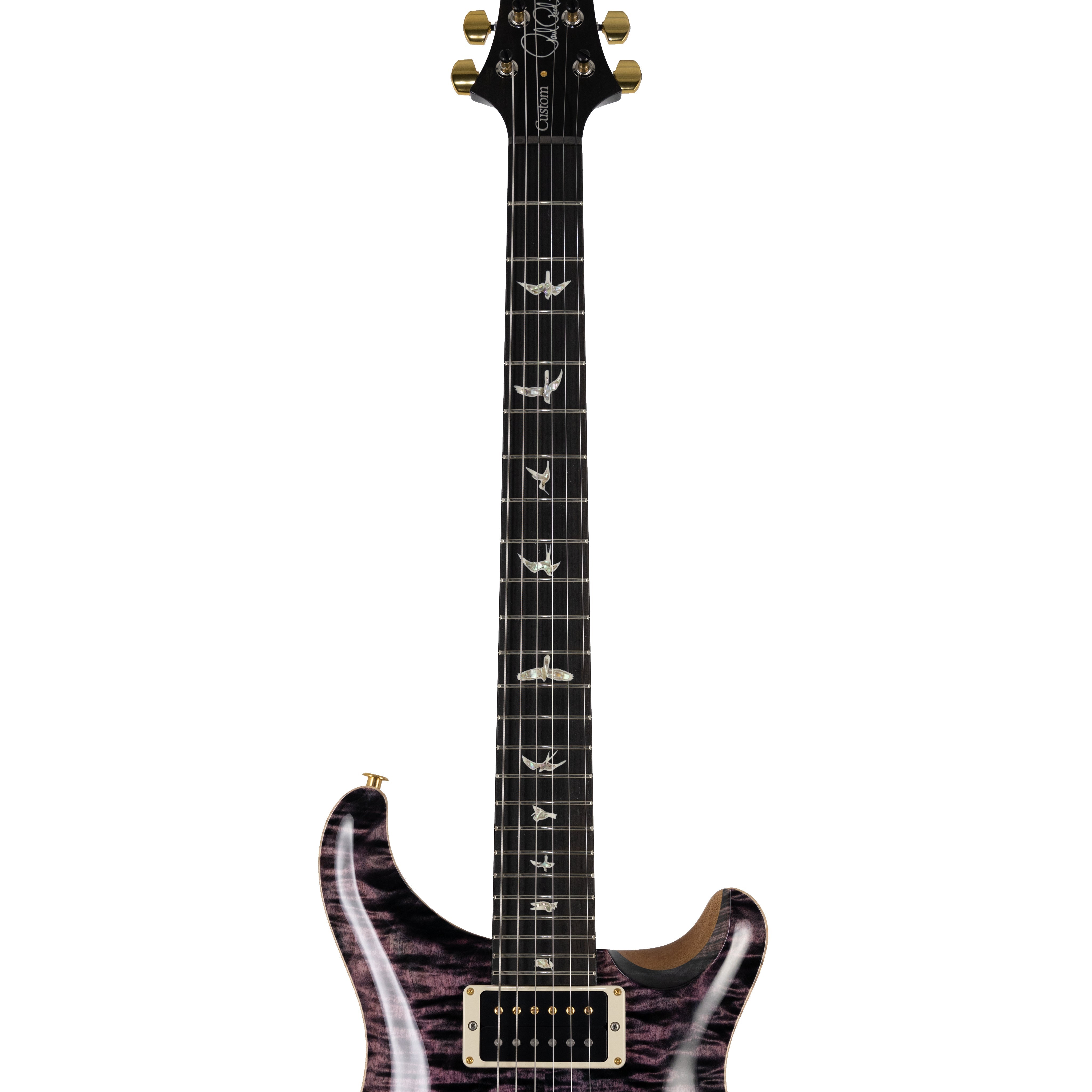 PRS Custom 24 Quilt 10-Top Electric Guitar w/ Pattern Thin Neck, Purple Iris - Zoso Music