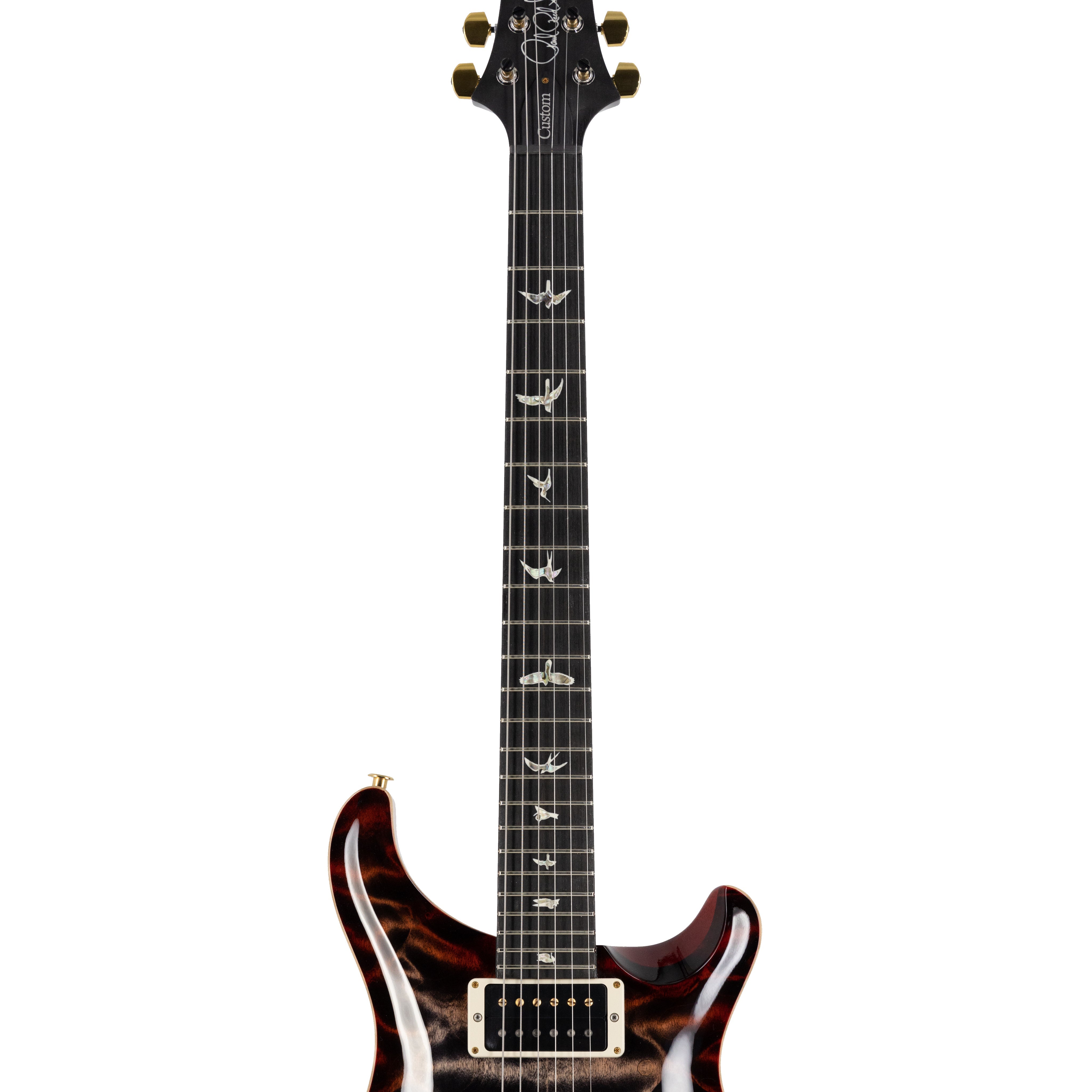 PRS Custom 24 Quilt 10-Top Electric Guitar w/ Pattern Thin Neck, Charcoal Cherry Burst - Zoso Music