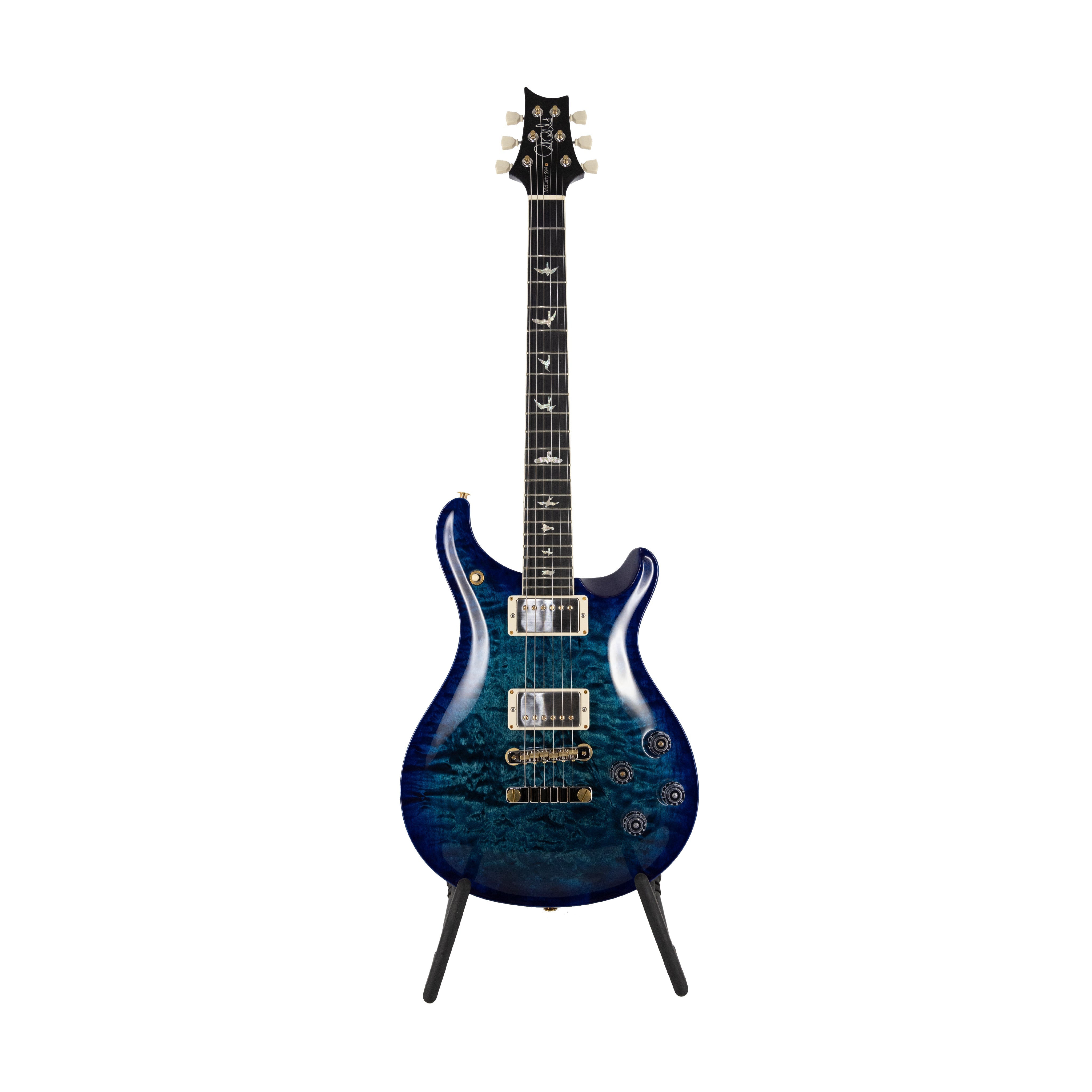 PRS McCarty 594 Quilt 10 Top Electric Guitar w/ Stained maple neck, Cobalt Blue - Zoso Music
