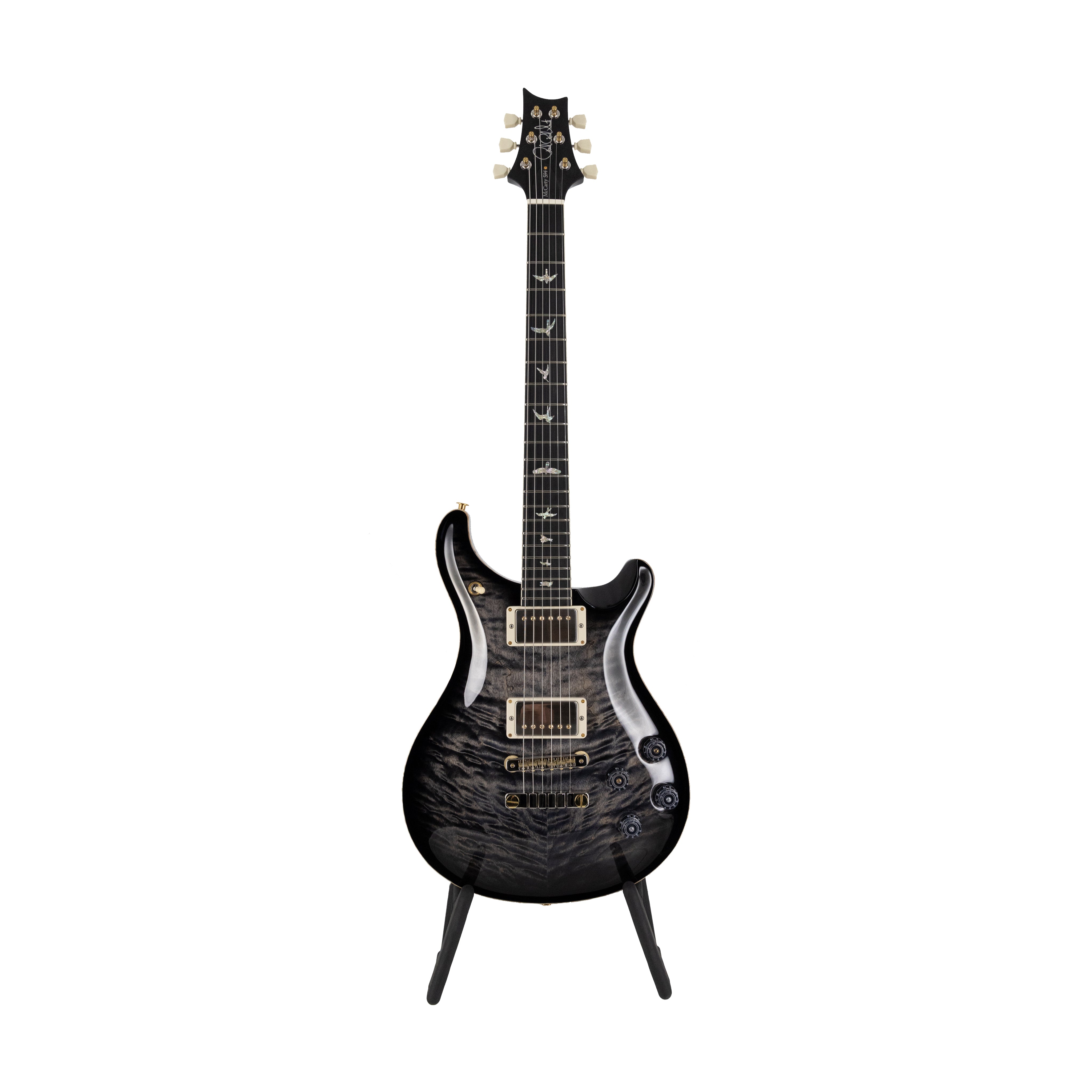 PRS McCarty 594 Quilt 10-Top Electric Guitar w/ Pattern Vintage Carve, Charcoal Burst - Zoso Music
